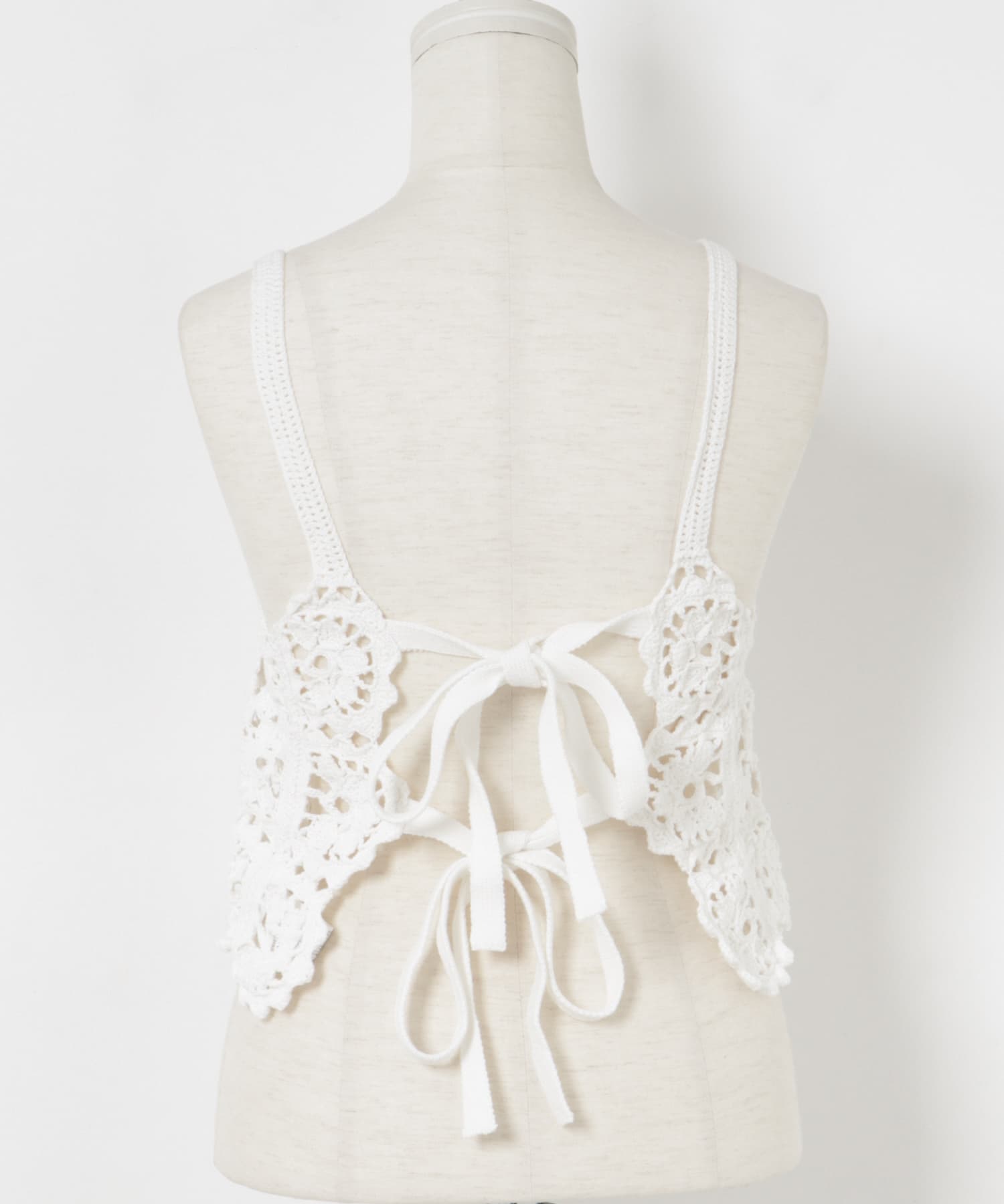 CURRENTAGE　CROCHET KNIT CAMISOLE ホワイト 9