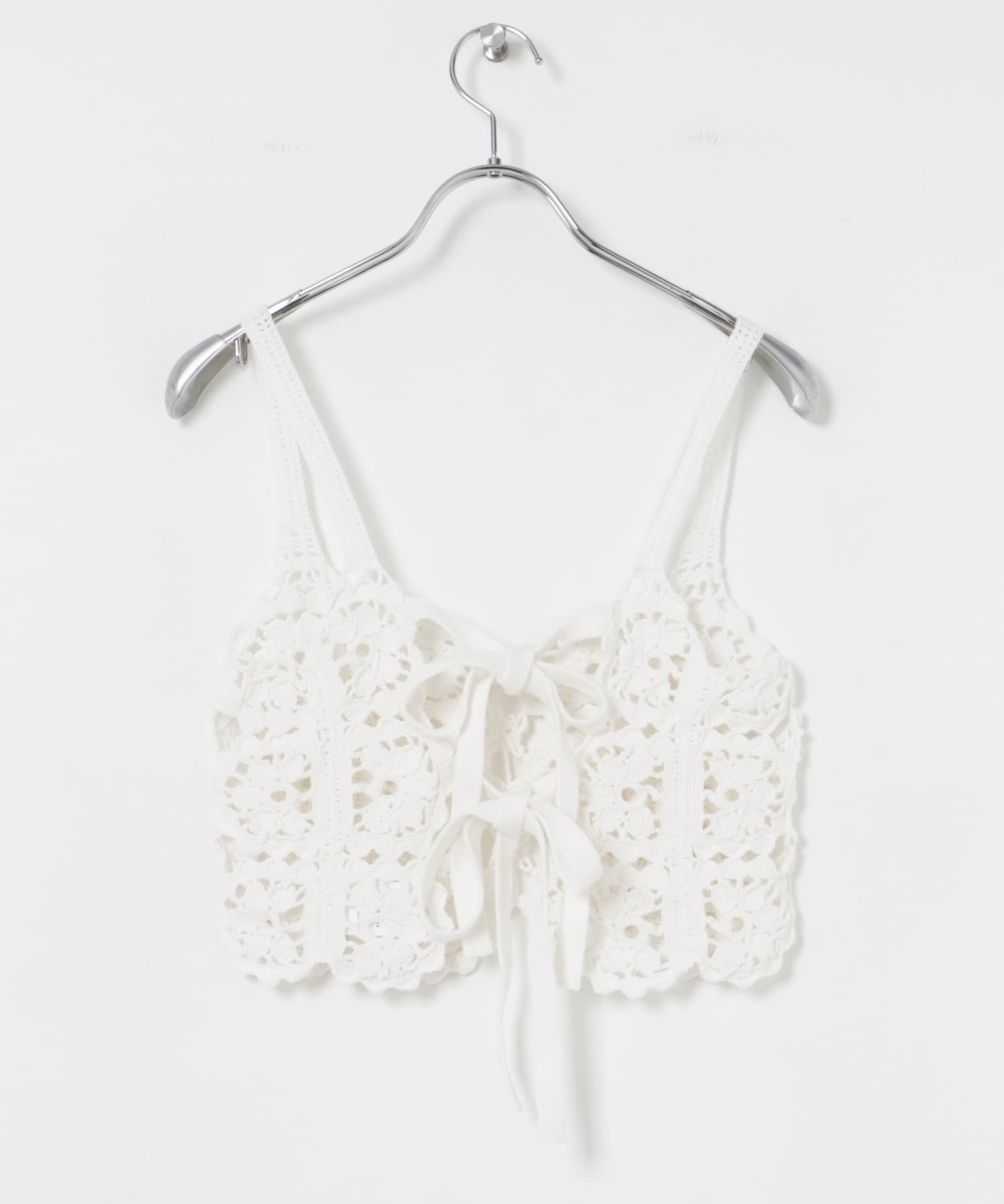 CURRENTAGE　CROCHET KNIT CAMISOLE ホワイト 9