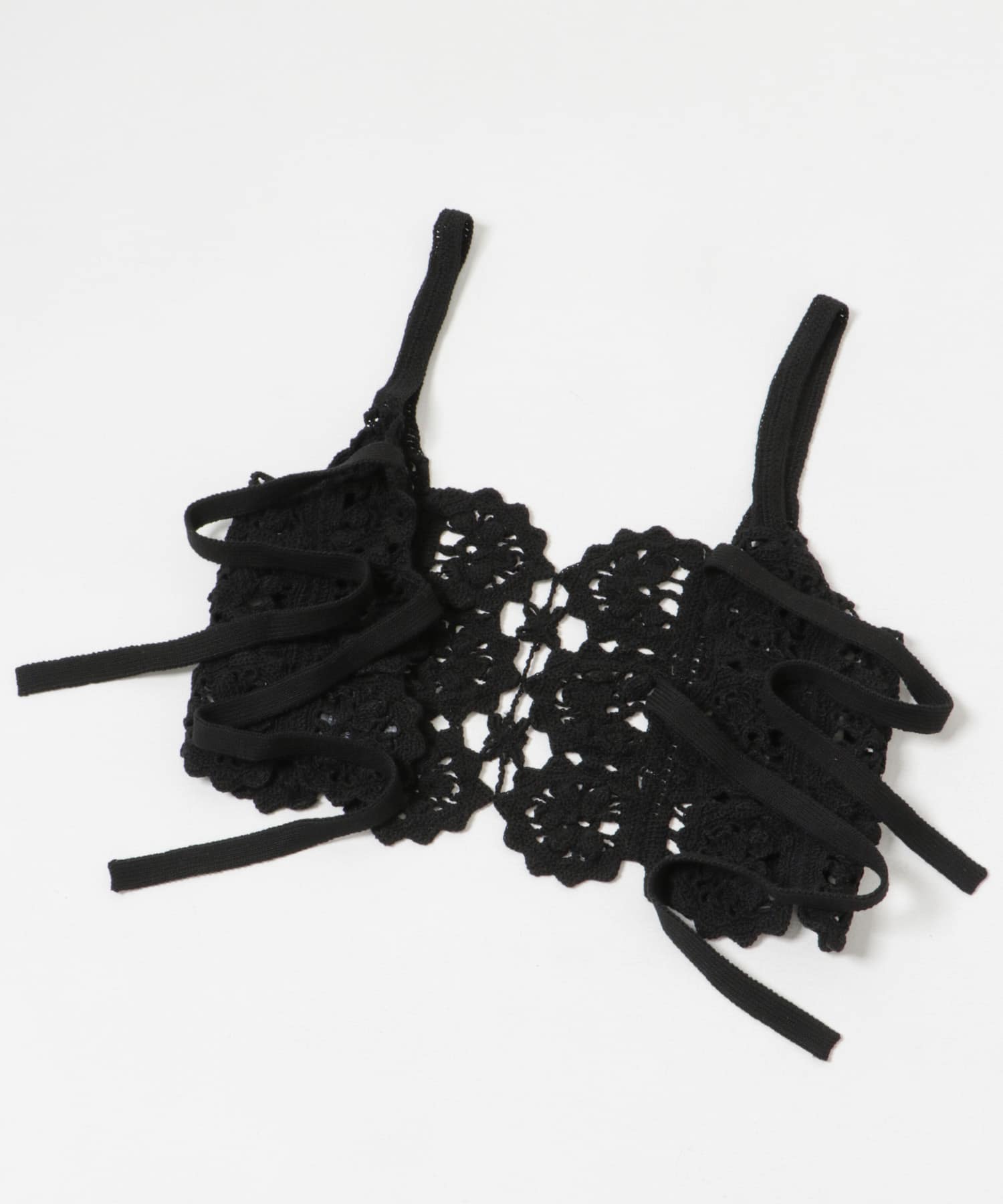 CURRENTAGE　CROCHET KNIT CAMISOLE ブラック 9