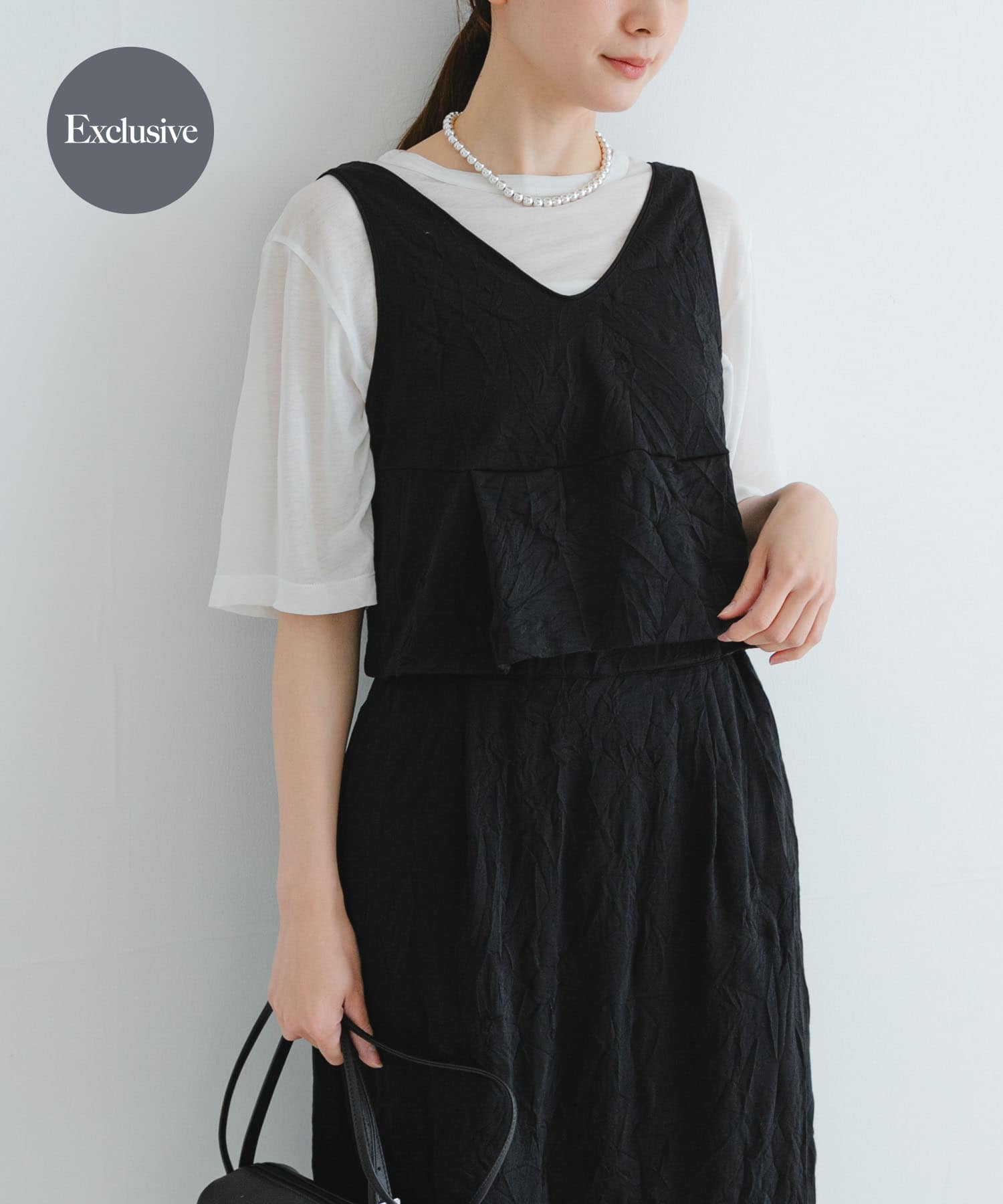 『別注』GGG×URBAN RESEARCH　クロップドワッシャートップス BLACK FREE