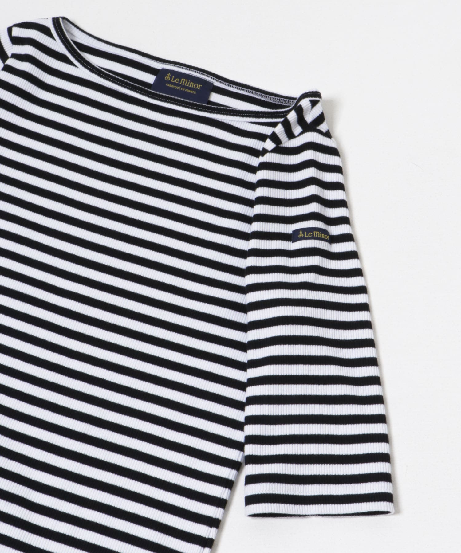 『別注』Le minor×UR　Rib short sleeve t-shirts Bla/noir FREE