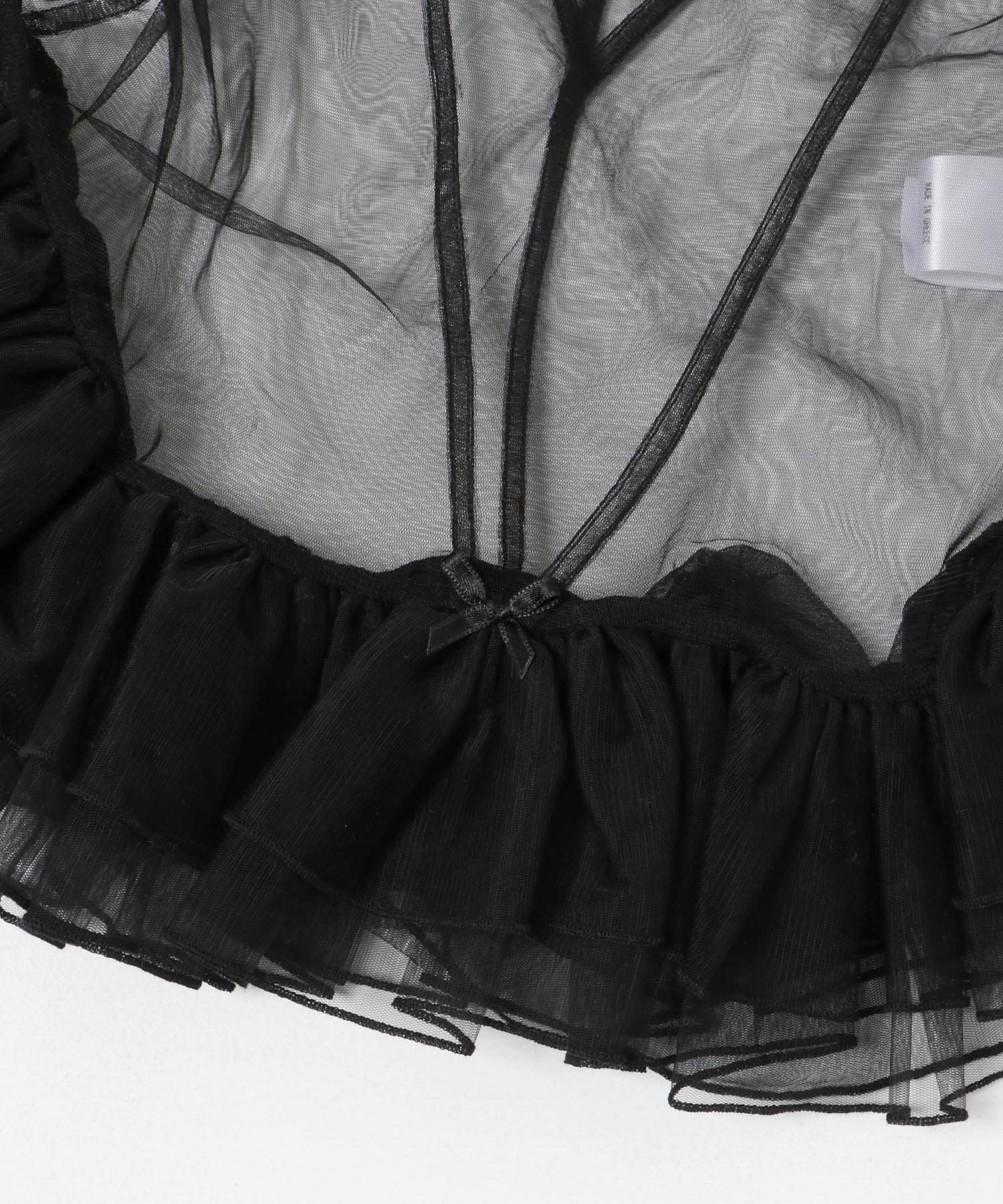 ESTHE　Tulle Peplum Ruffle Top Black S