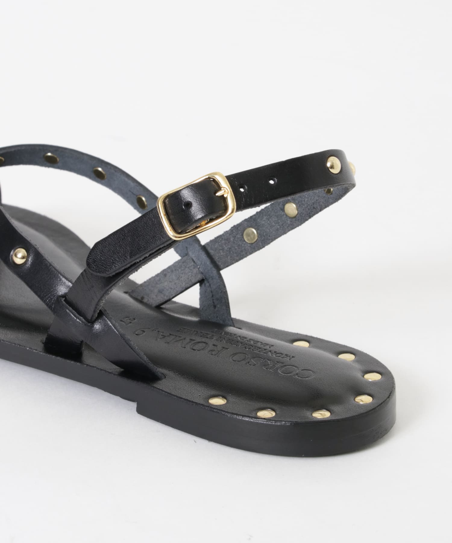 CORSO ROMA, 9　STUDS SANDAL BLACK 37