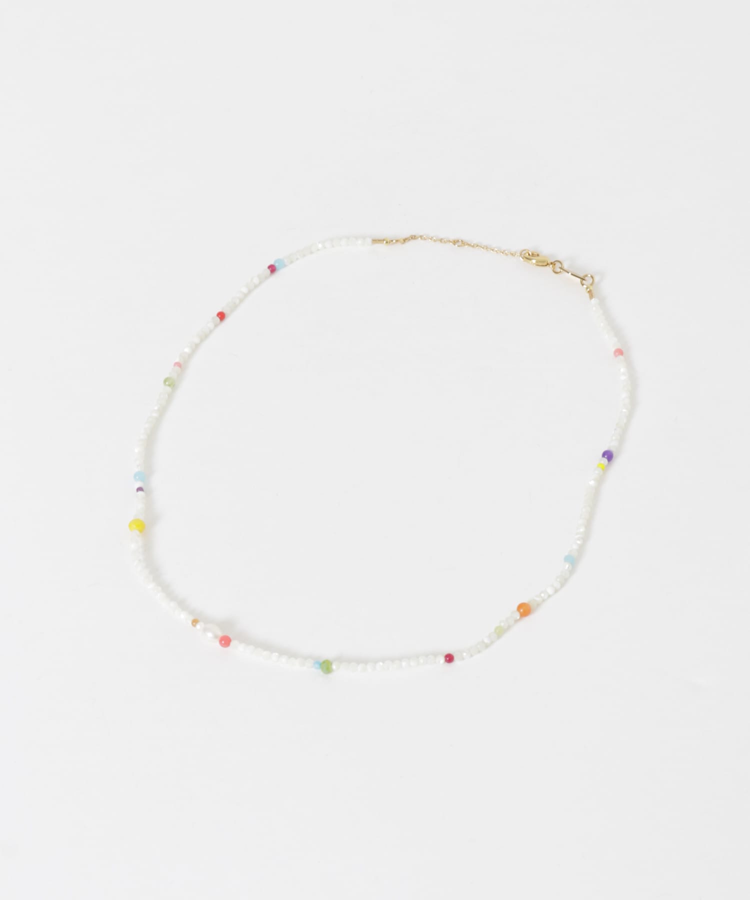 ANNI LU　CONFETTI GEM NECKLACE WHT SHELL -