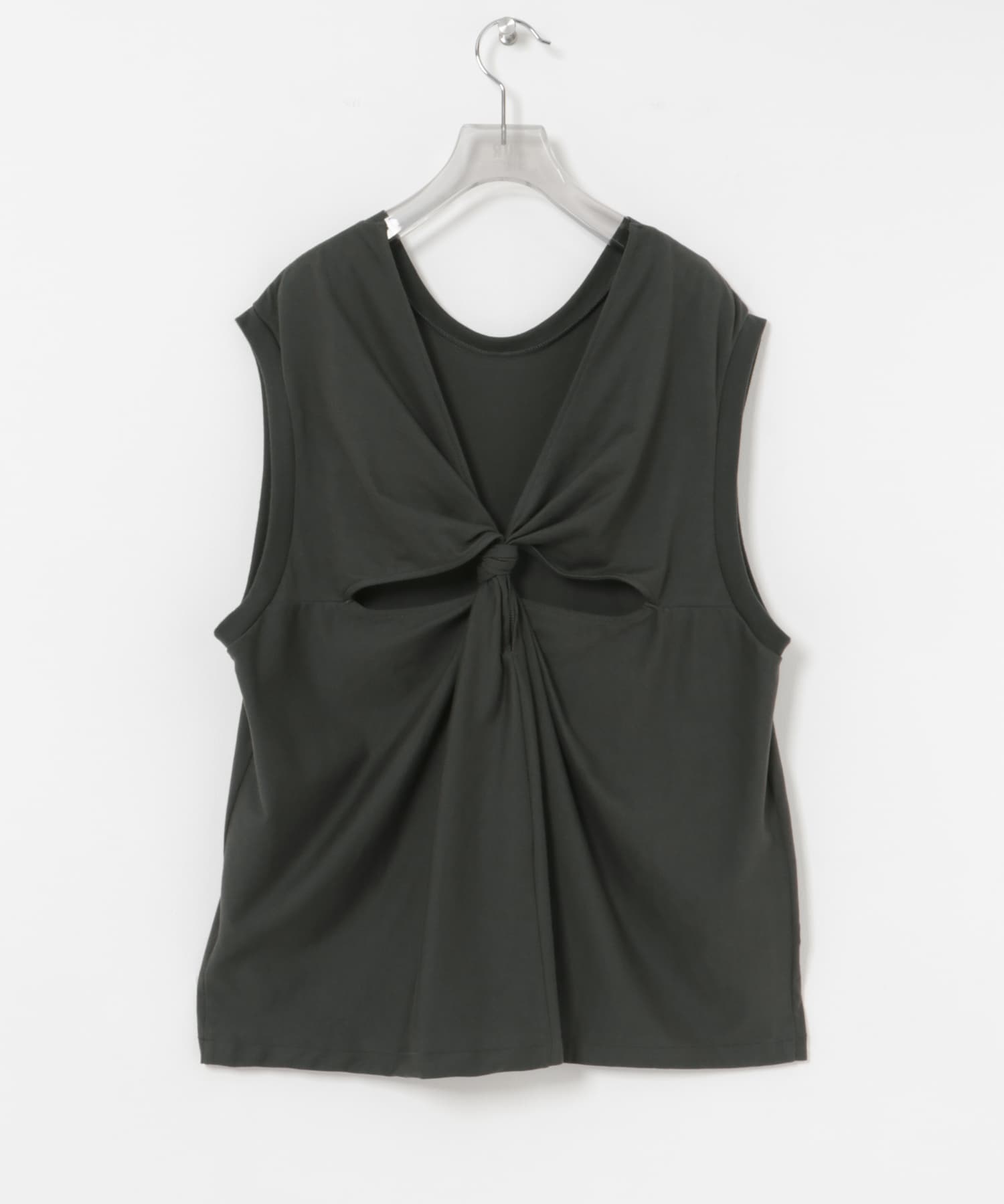 Loro　Back Knot Sleeveless T-shirts Charcoal FREE