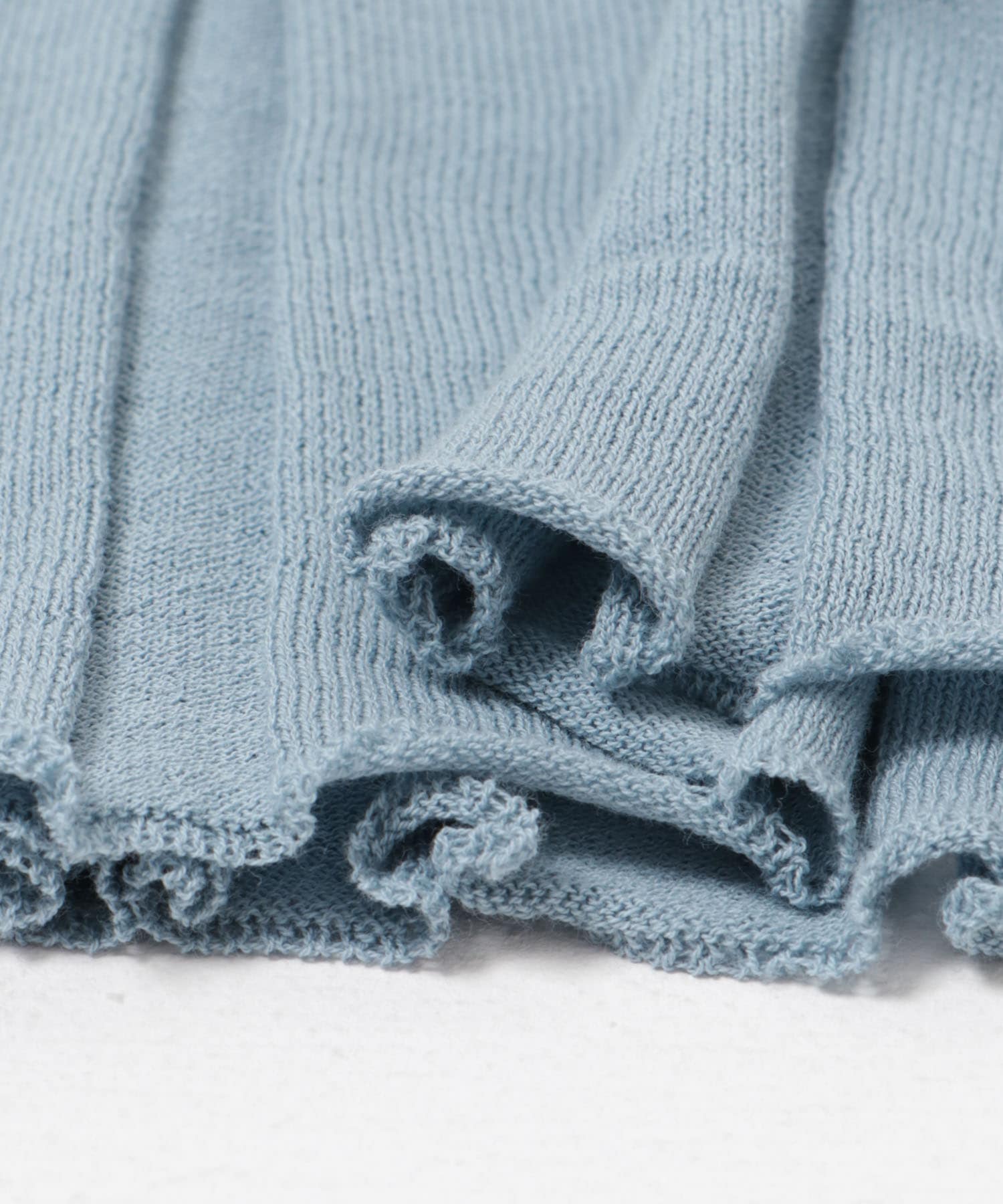 Loro　Border Rib Pencil Dress Sax Brown FREE