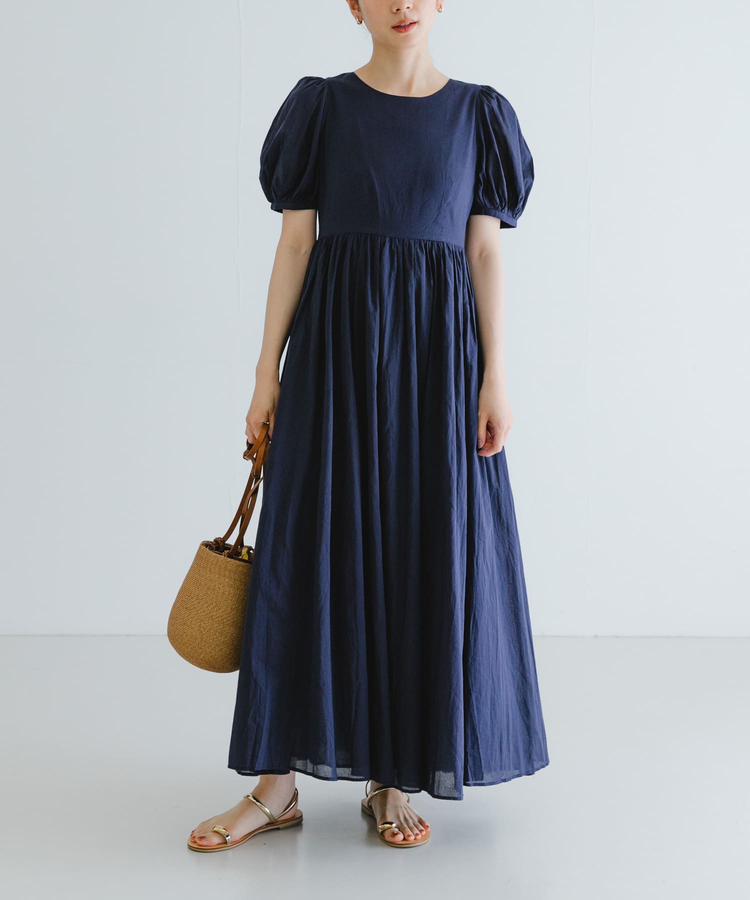 MARIHA 夏のレディのドレス パフスリーブ(36 M night OC): ワンピース