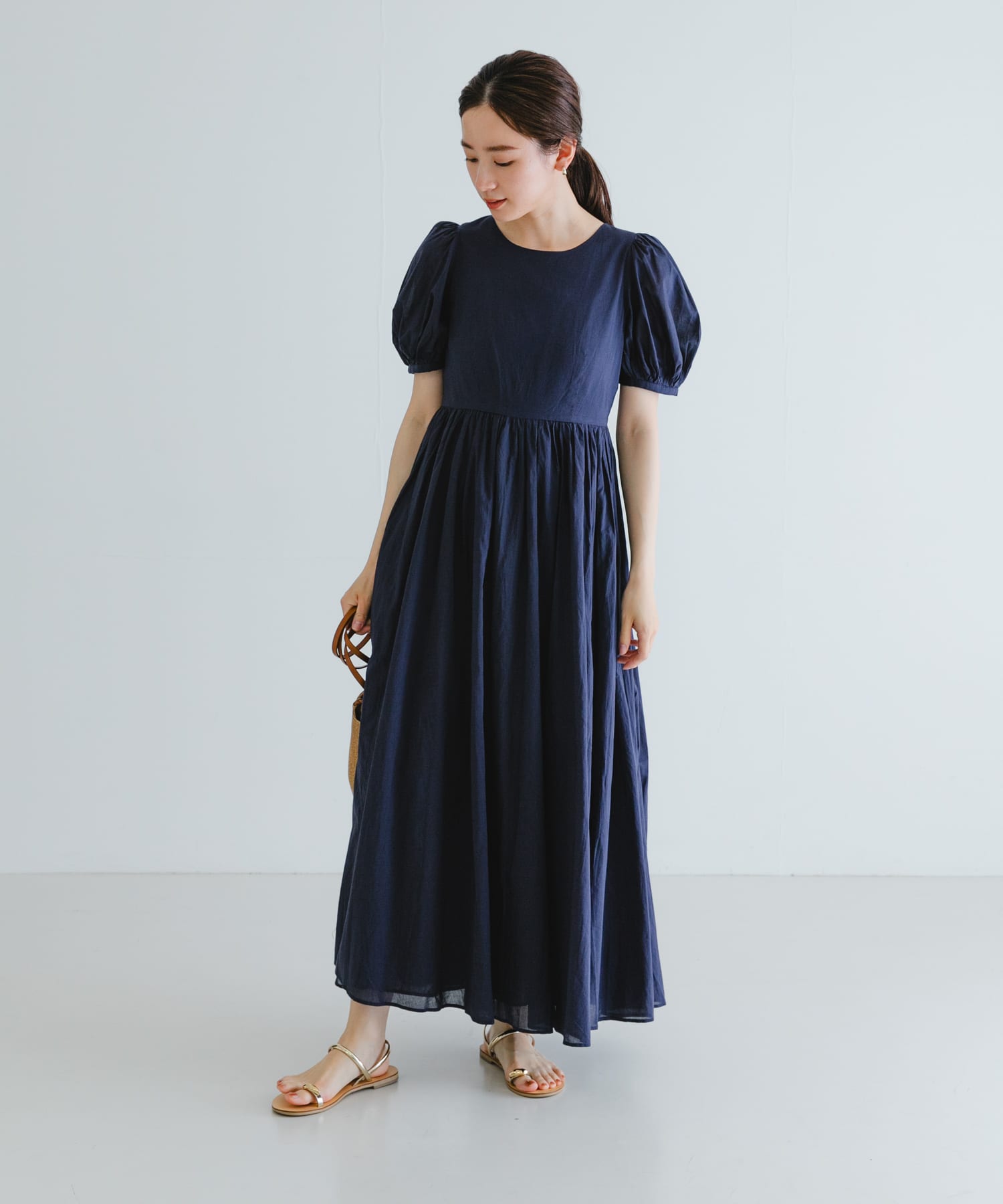 MARIHA 夏のレディのドレス パフスリーブ(36 M night OC): ワンピース