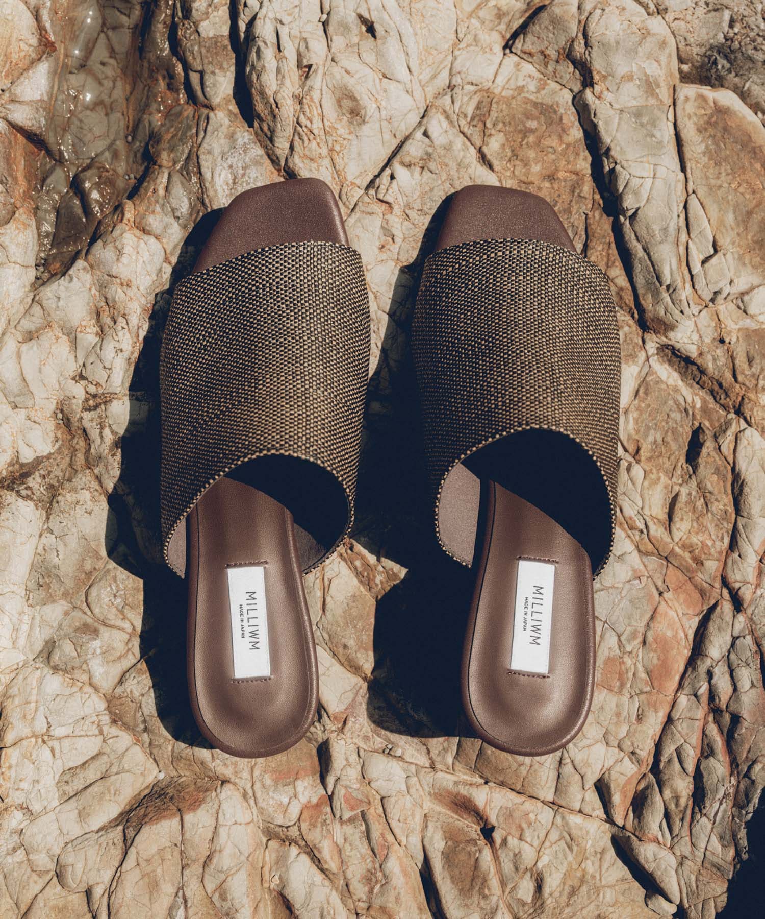 『別注』 MILLIWM×URBAN RESEARCH　オープントゥミュール ブラウン 36