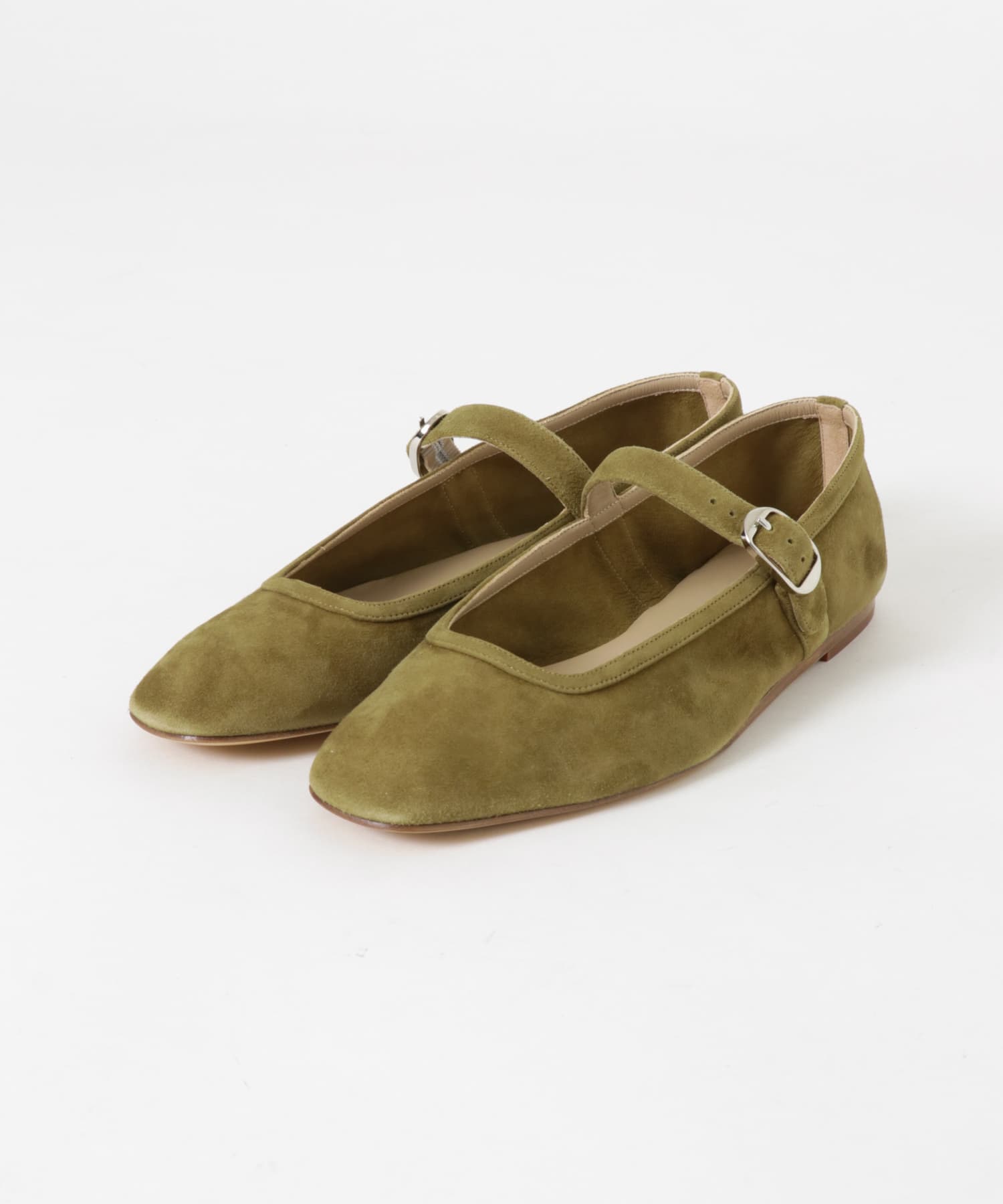 LE MONDE BERYL　BALLET MARY JANE SUEDE KHAKI 36
