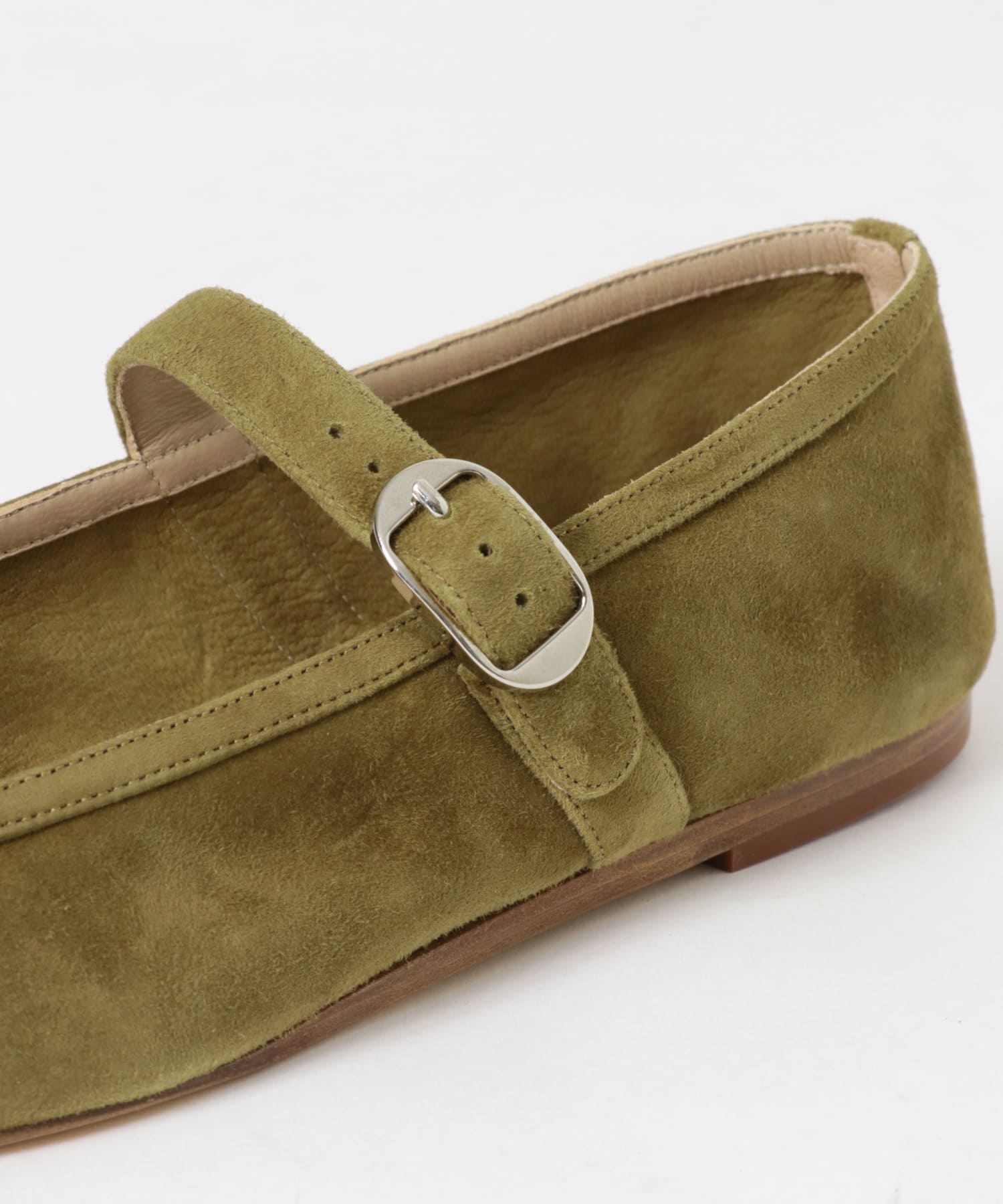 LE MONDE BERYL　BALLET MARY JANE SUEDE KHAKI 36