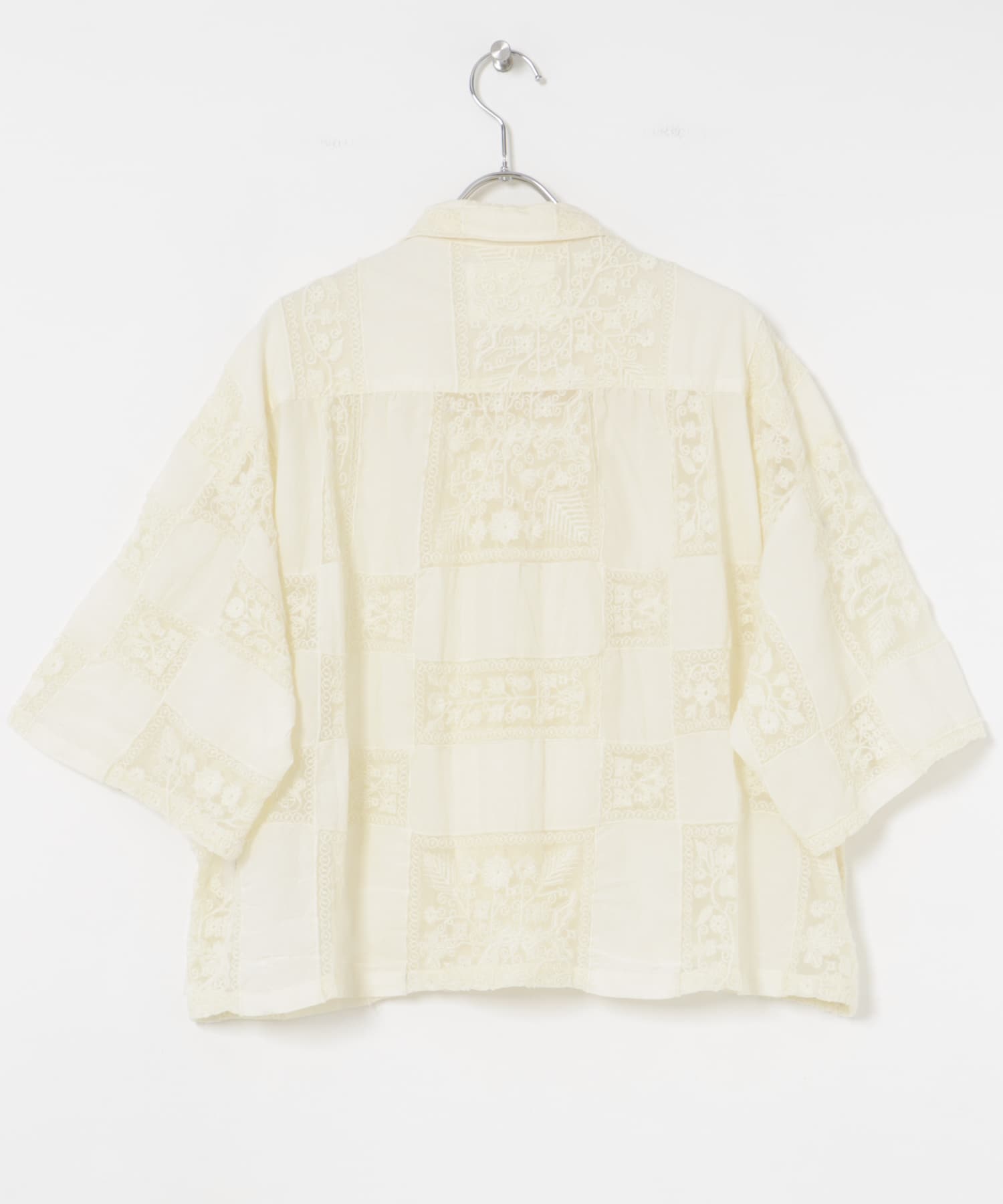 『別注』crinkle crinkle crinkle×UR　patchwork shirts OFF WHITE FREE