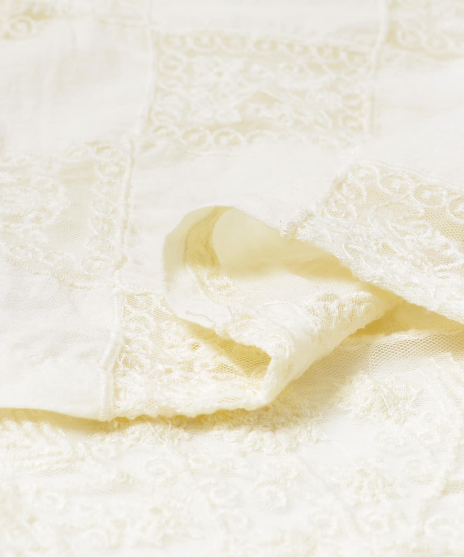 『別注』crinkle crinkle crinkle×UR　patchwork shirts OFF WHITE FREE