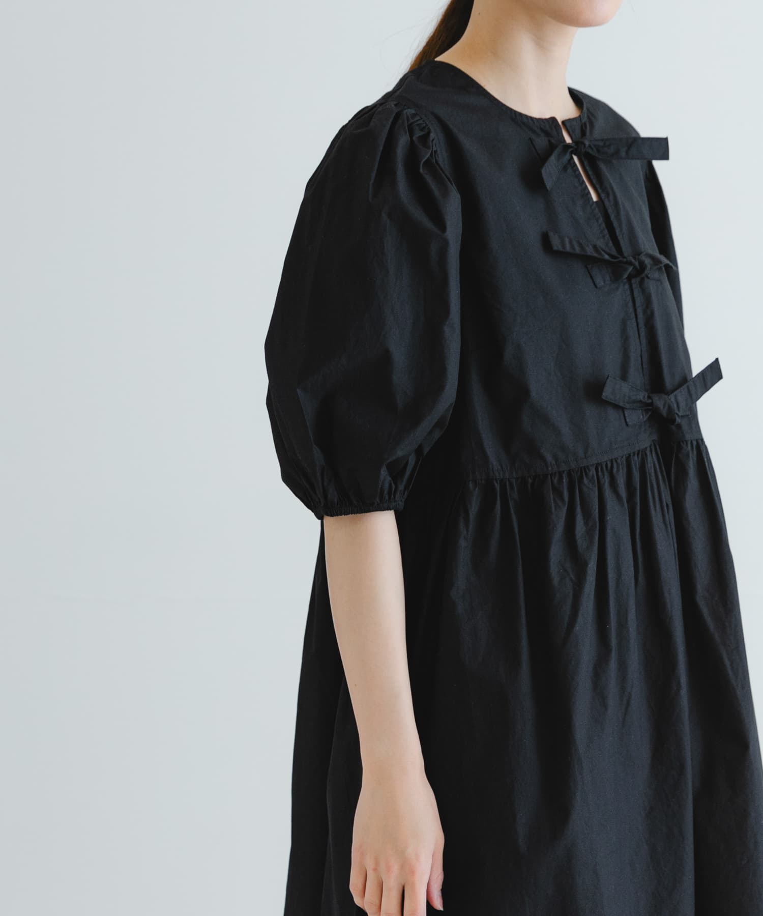 GANNI Cotton Poplin Mini Dress(36 Black): ワンピース｜URBAN