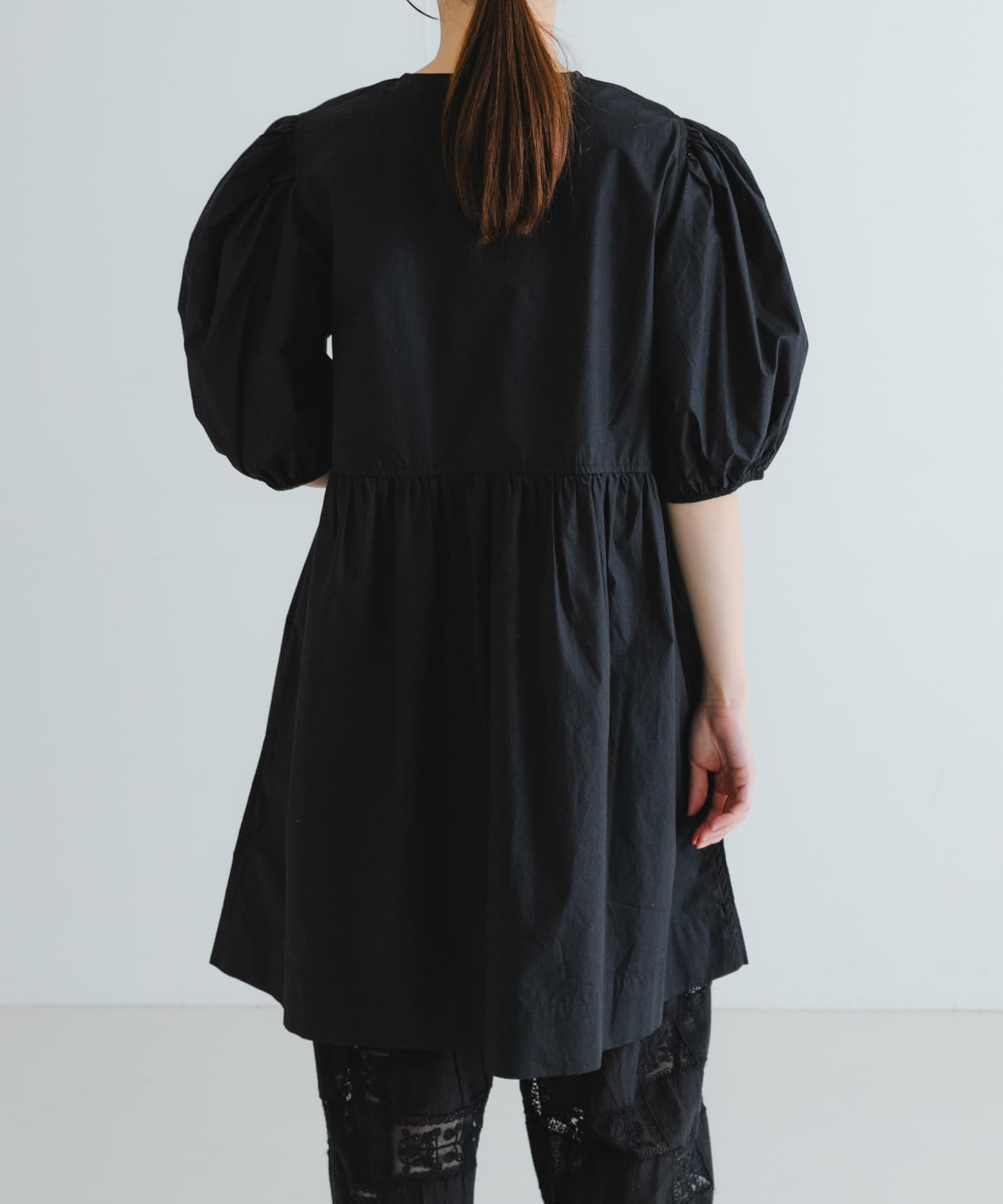 GANNI Cotton Poplin Mini Dress(36 Black): ワンピース｜URBAN