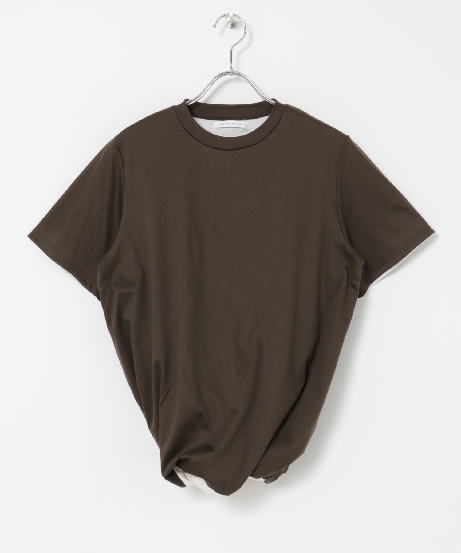 SATORU SASAKI　DOUBLE-T-SHIRTS CHACOALxWH 1