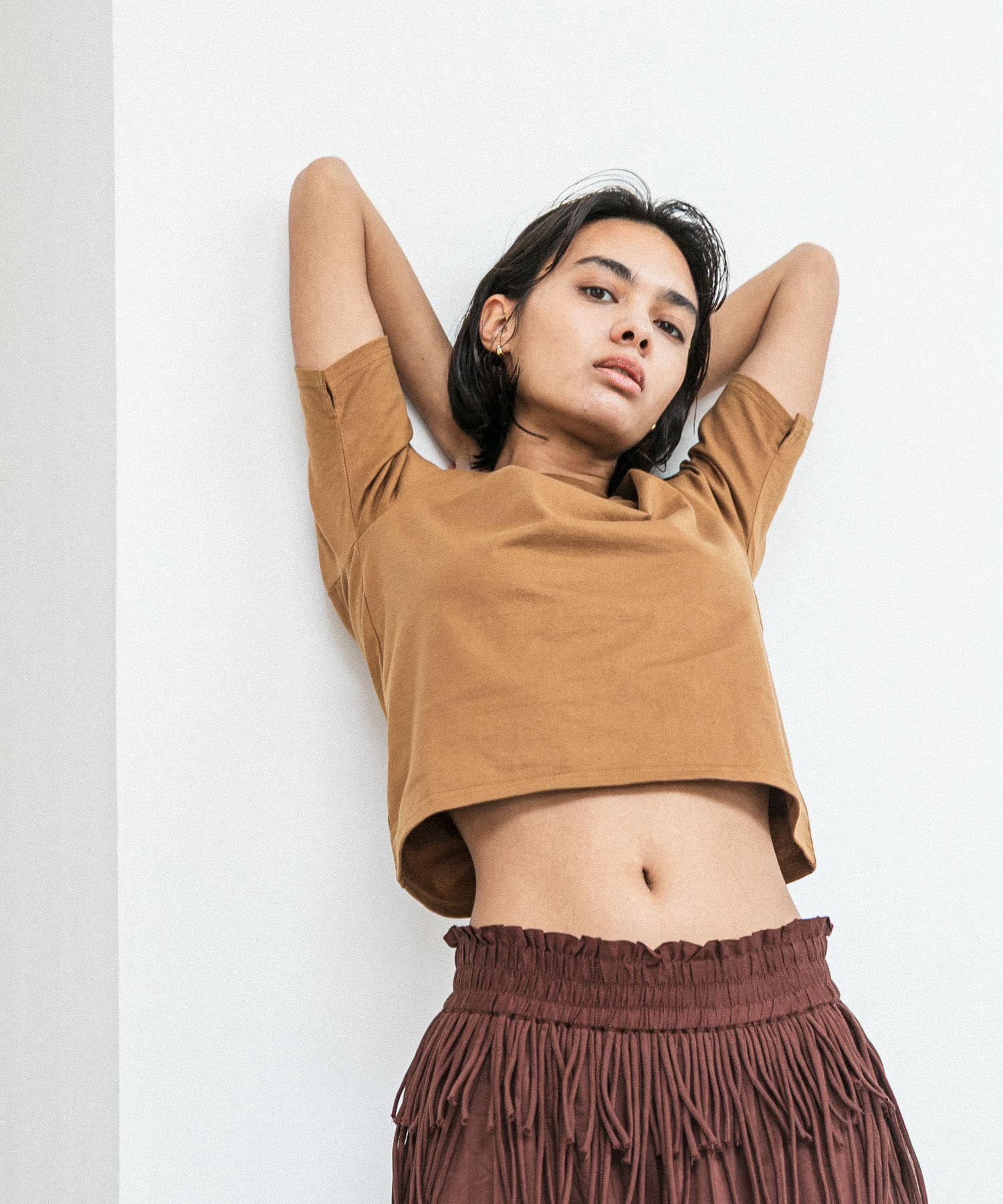 『別注』Loro×URBAN RESEARCH　Eight Open back T-shirts Amber FREE