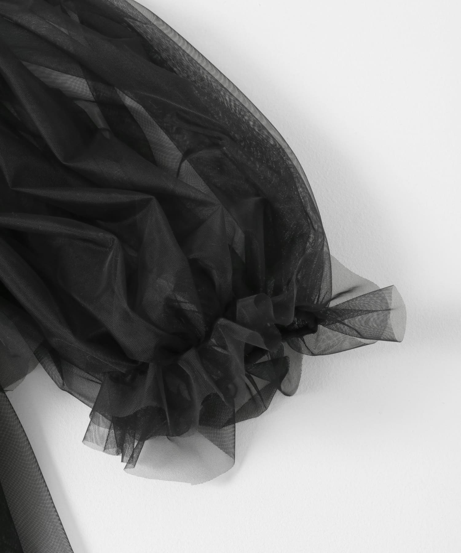 VIVIANO　Tulle Puff Sleeve Top BLACK M