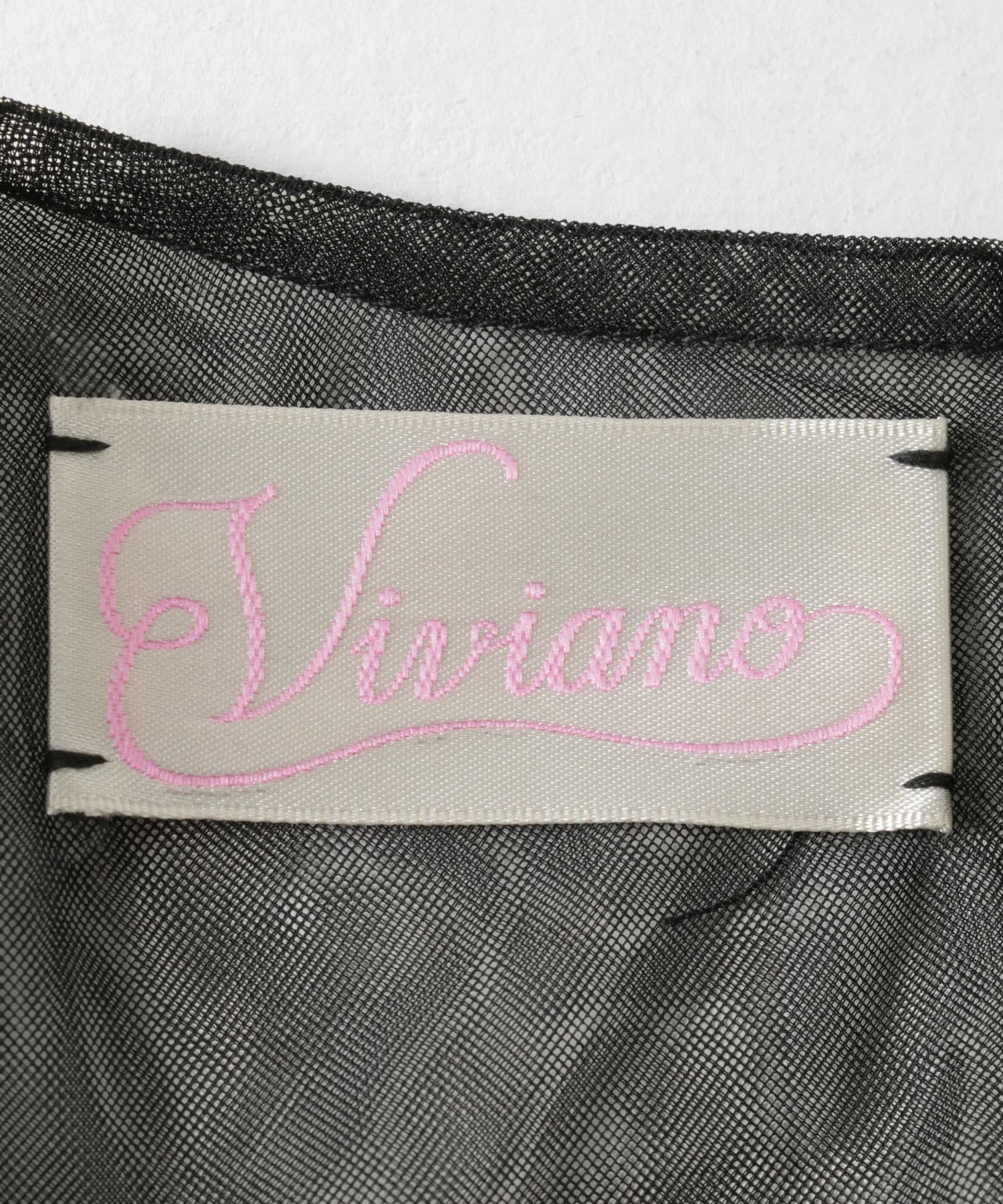 VIVIANO　Tulle Puff Sleeve Top BLACK M