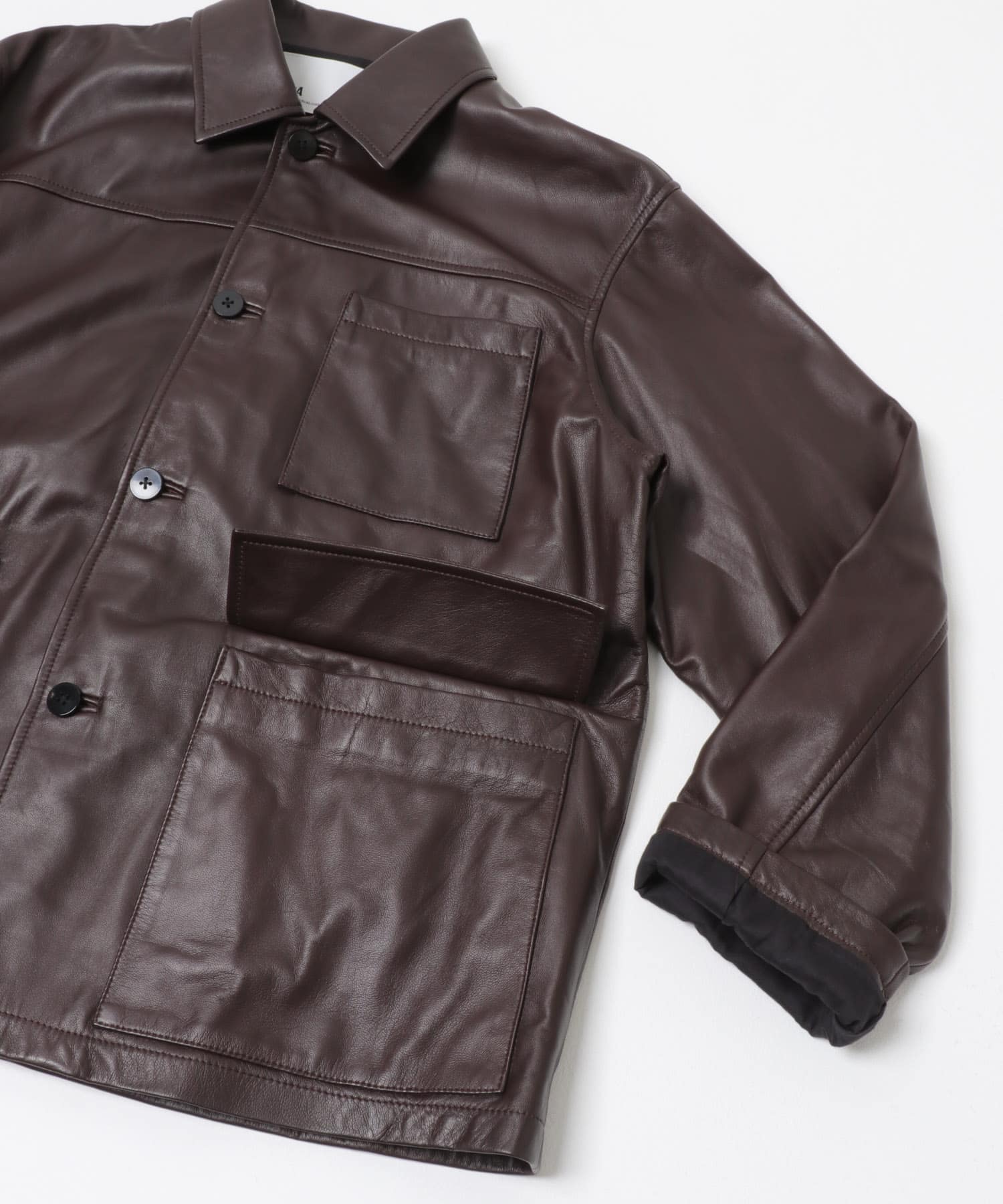 『別注』TICCA×URBAN RESEARCH　レザーカバーオール d brown FREE