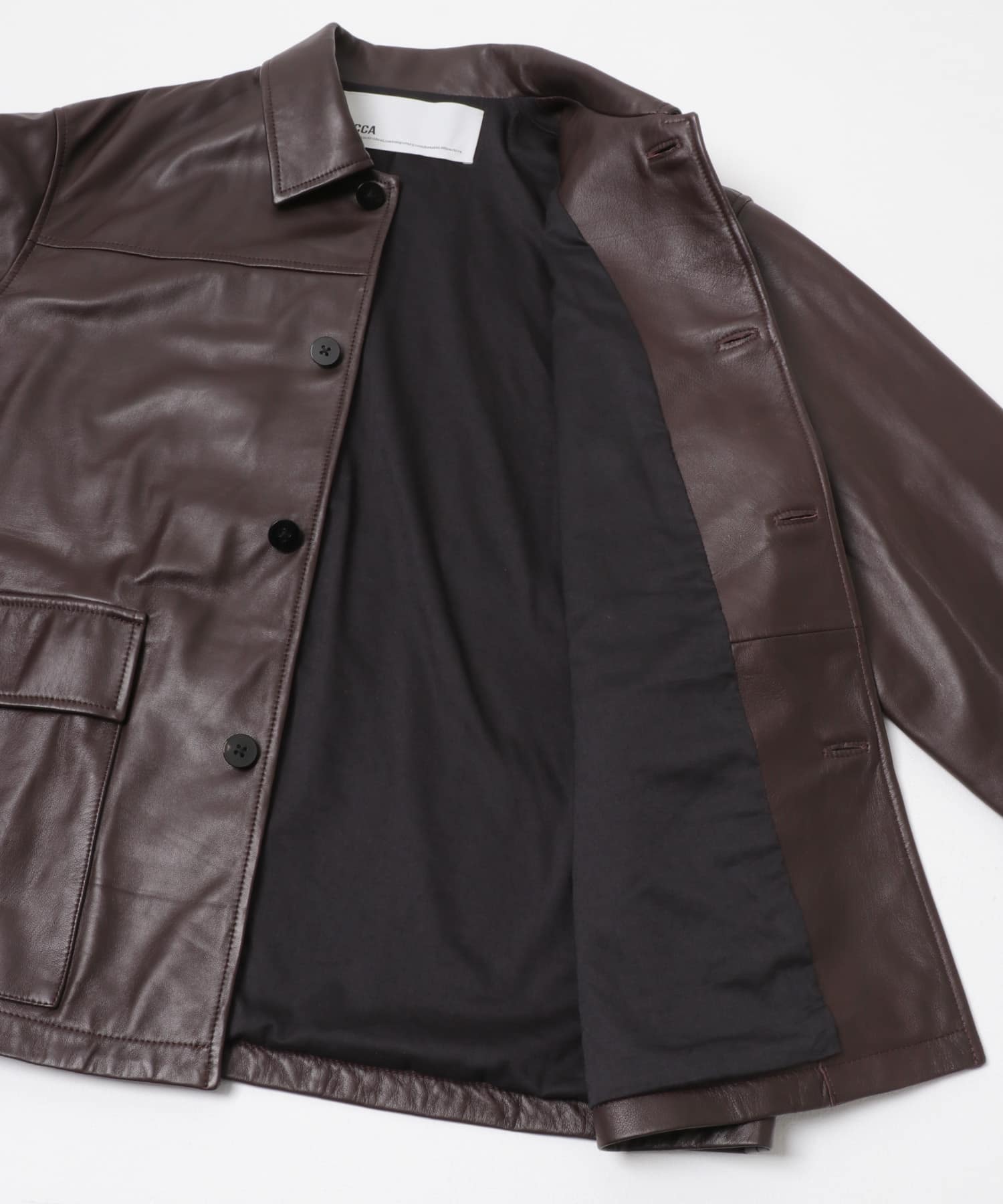 『別注』TICCA×URBAN RESEARCH　レザーカバーオール d brown FREE