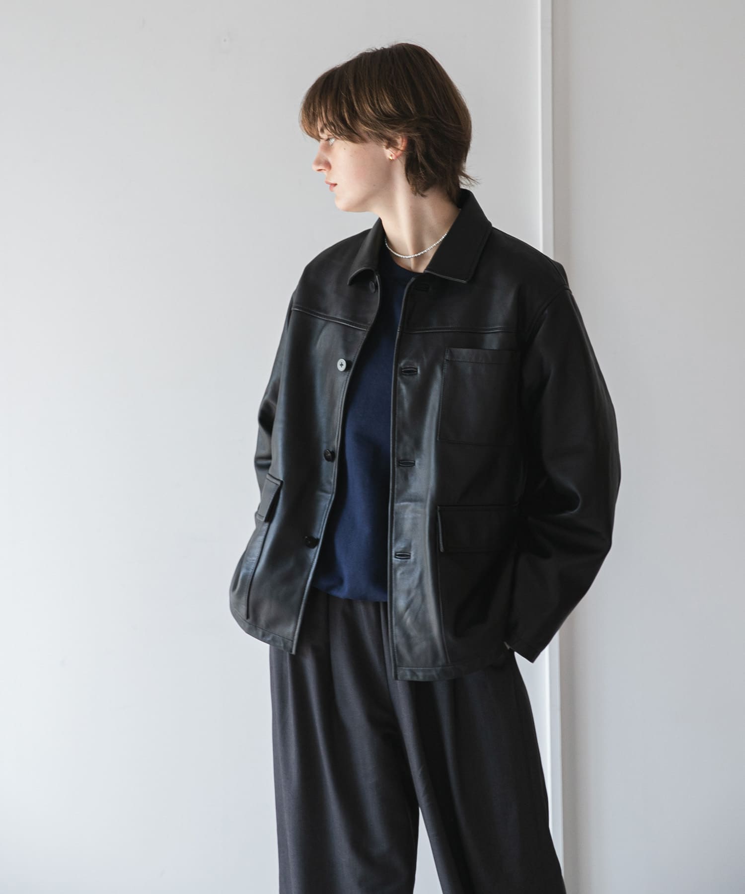 別注』TICCA×URBAN RESEARCH レザーカバーオール(FREE black