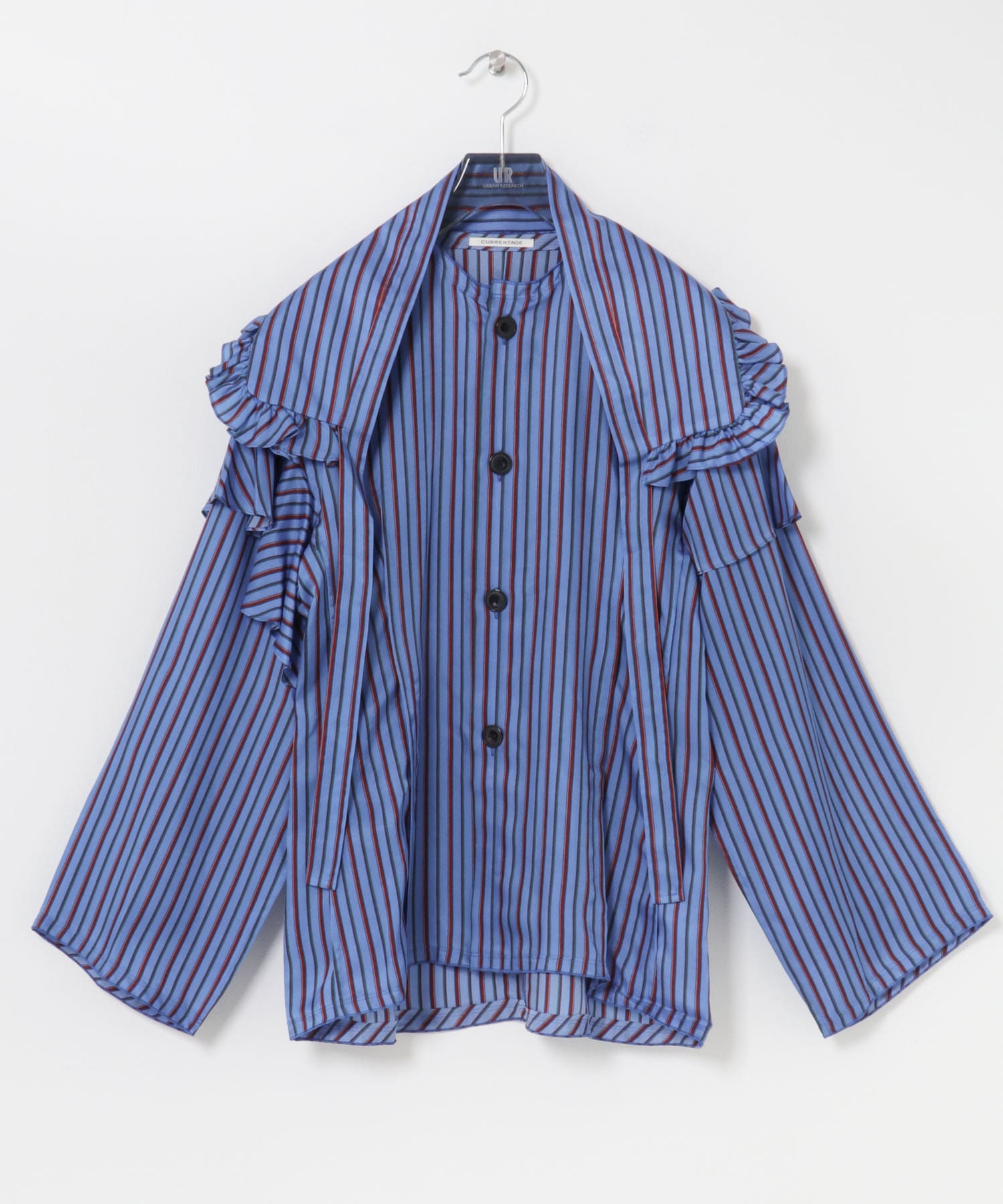 CURRENTAGE　キュプラストライプシャツ