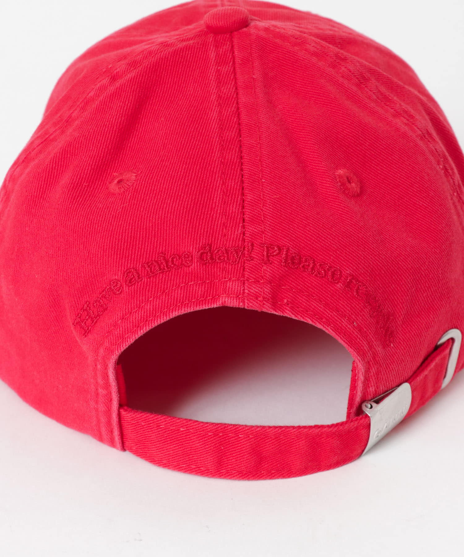 GANNI　Washed Cotton Canvas Cap Fiery Red -