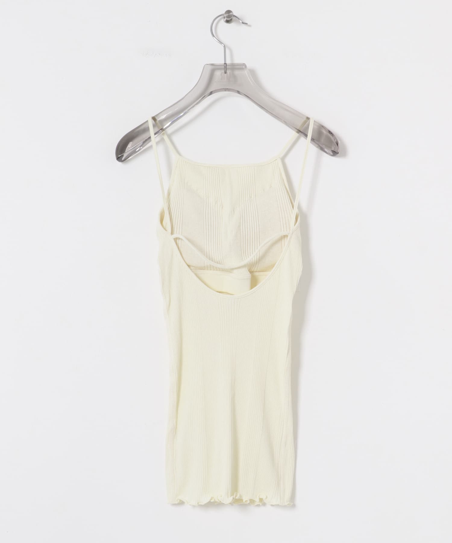 HAKUJI　Random rib open back cami IVORY FREE