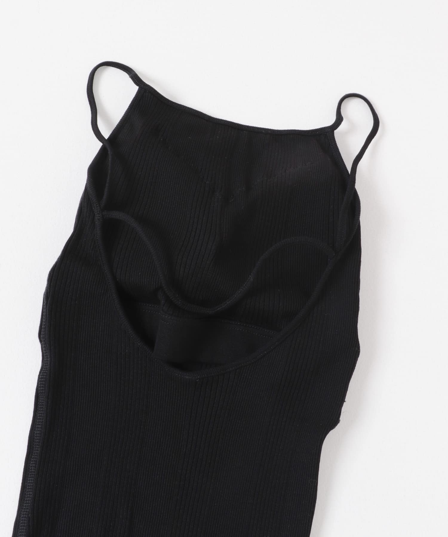 HAKUJI　Random rib open back cami BLACK FREE