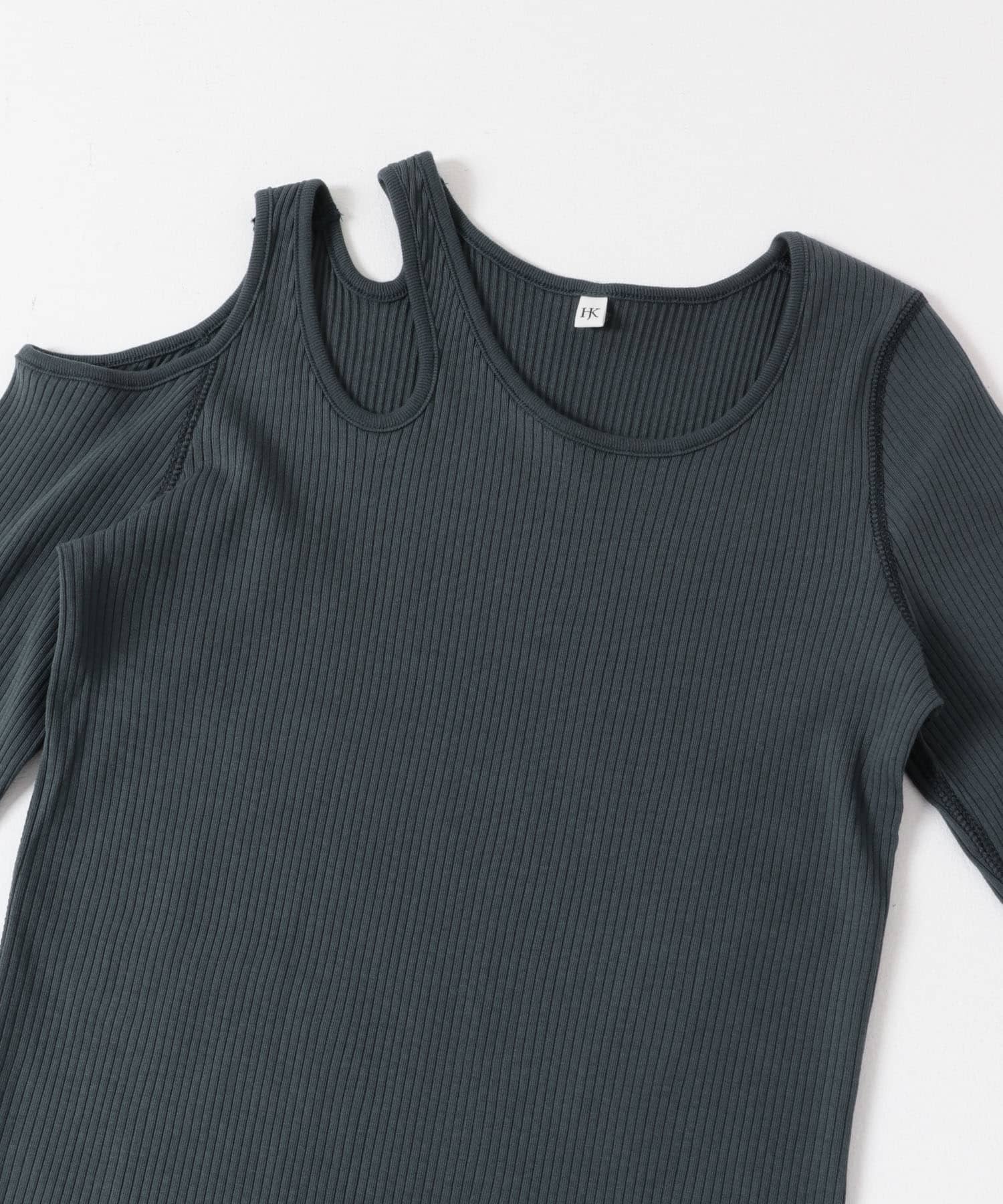 HAKUJI　Shoulder hole Long-Sleeve BLUE GREY FREE