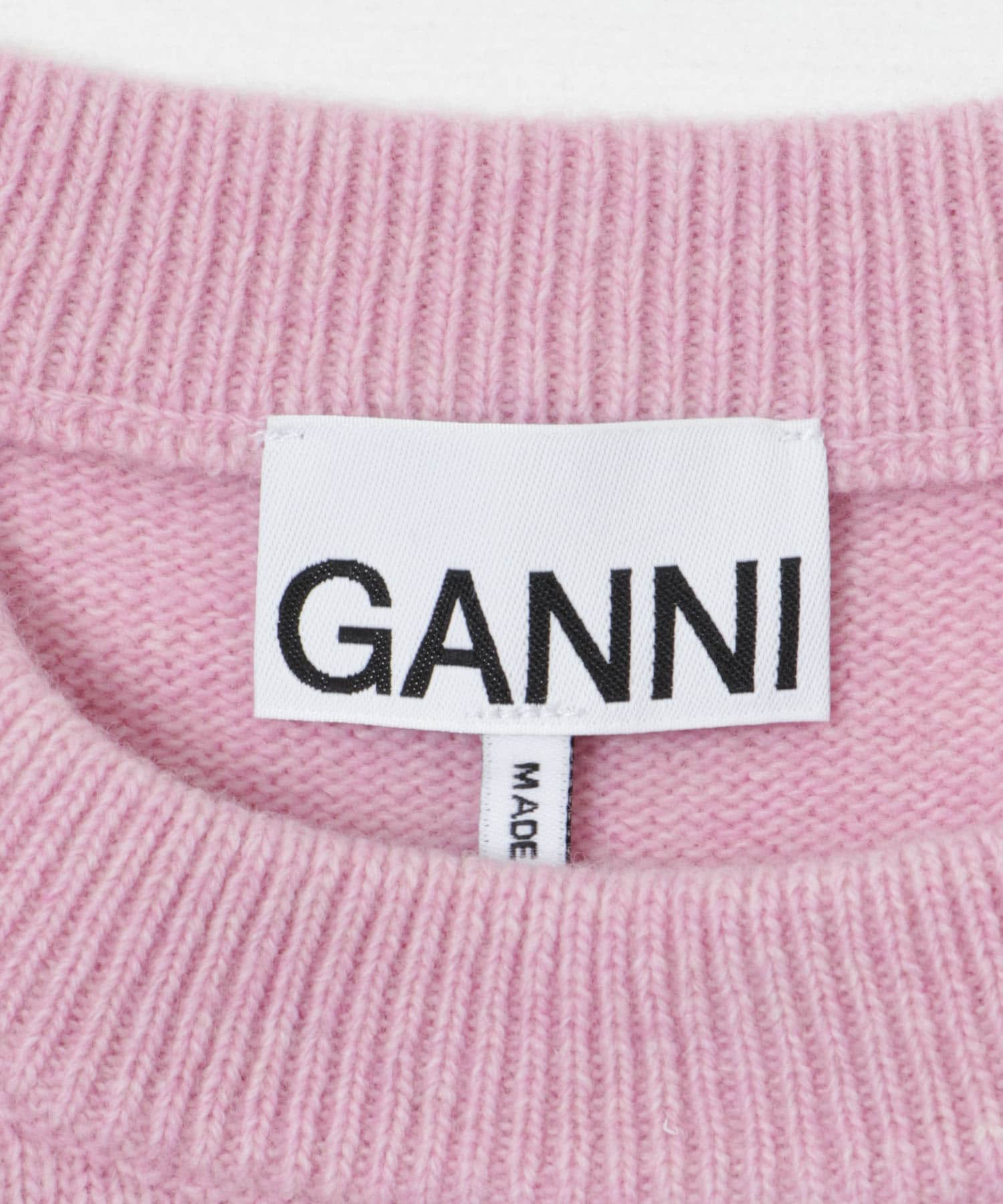 GANNI　Graphic Wool Mix Poodle Chalk Pink S