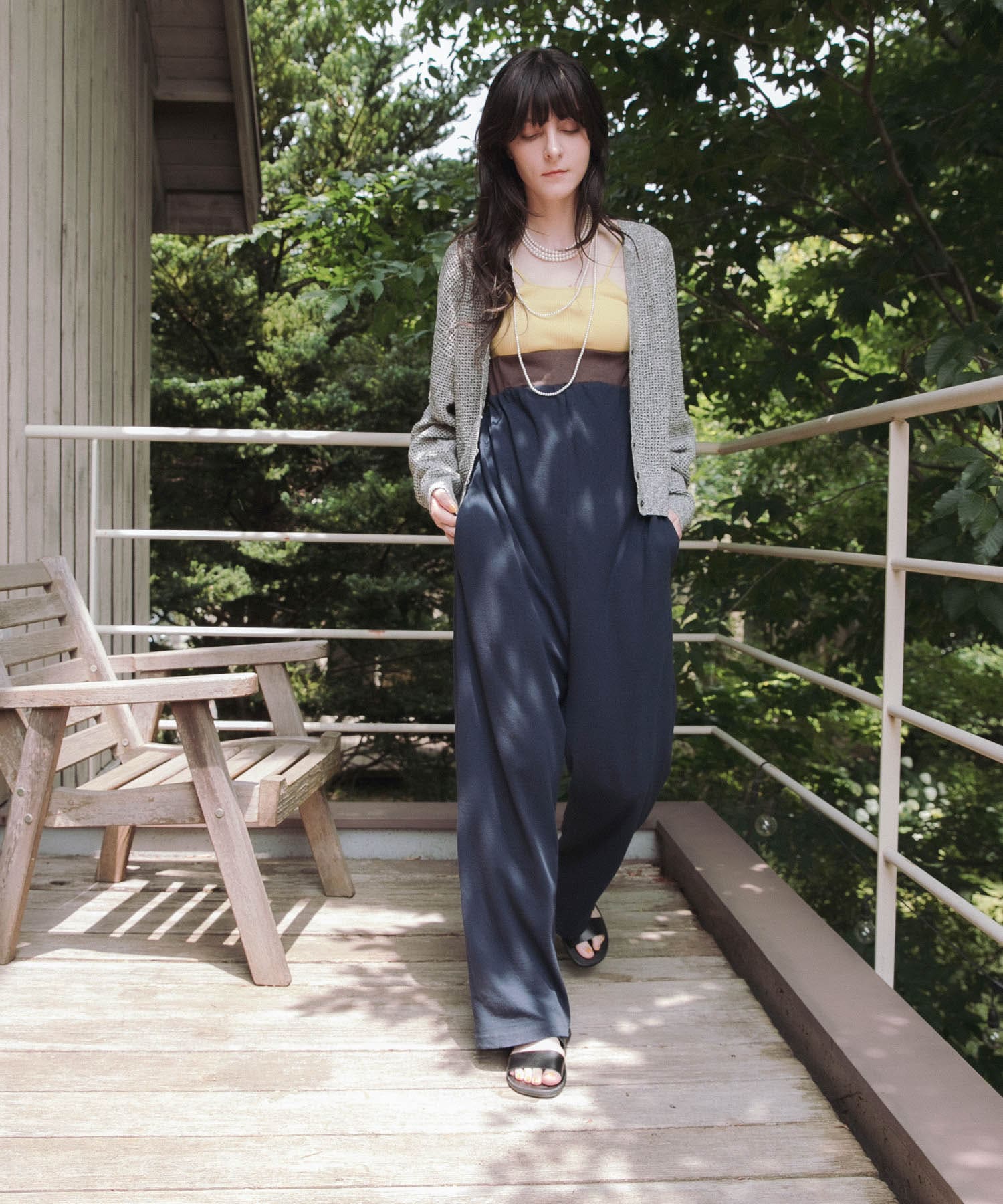 『別注』onit×URBAN RESEARCH　ベアトップオールインワン NAVY BROWN FREE