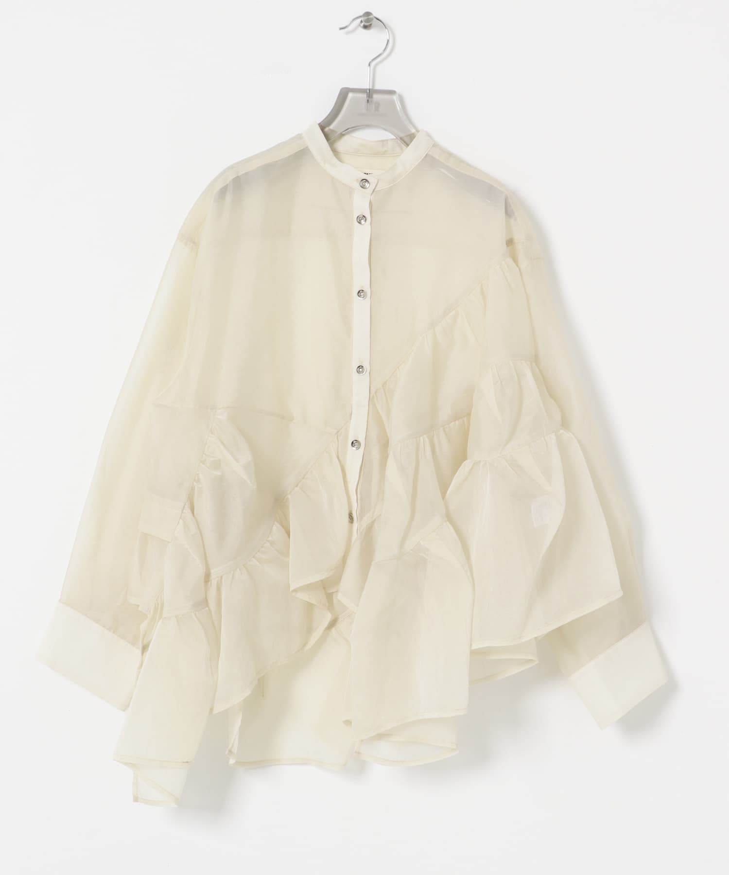 RUMCHE　Sheer Gathered Blouse