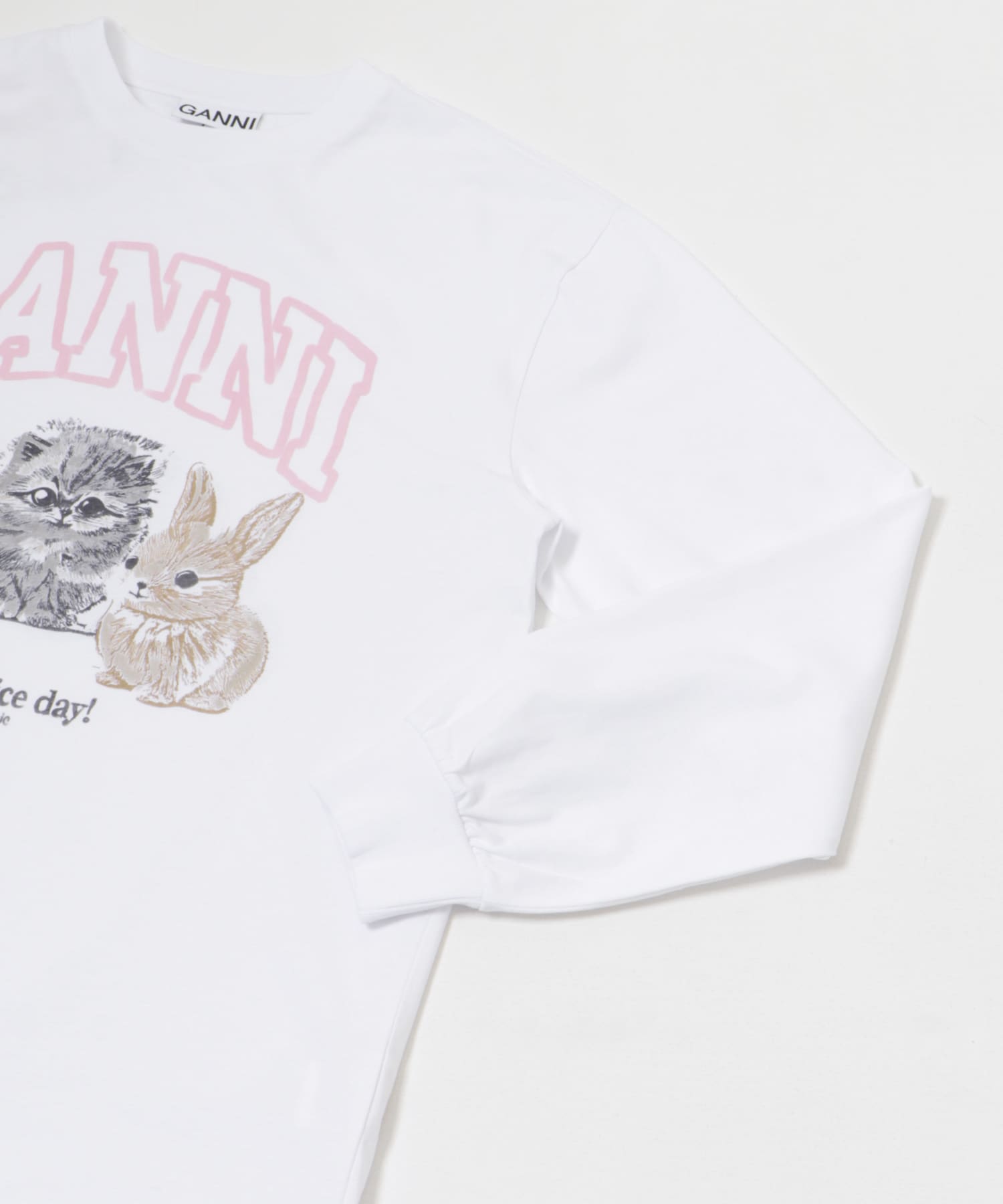 GANNI　Re-cutHeavy JerseyAnimals Bright WH S