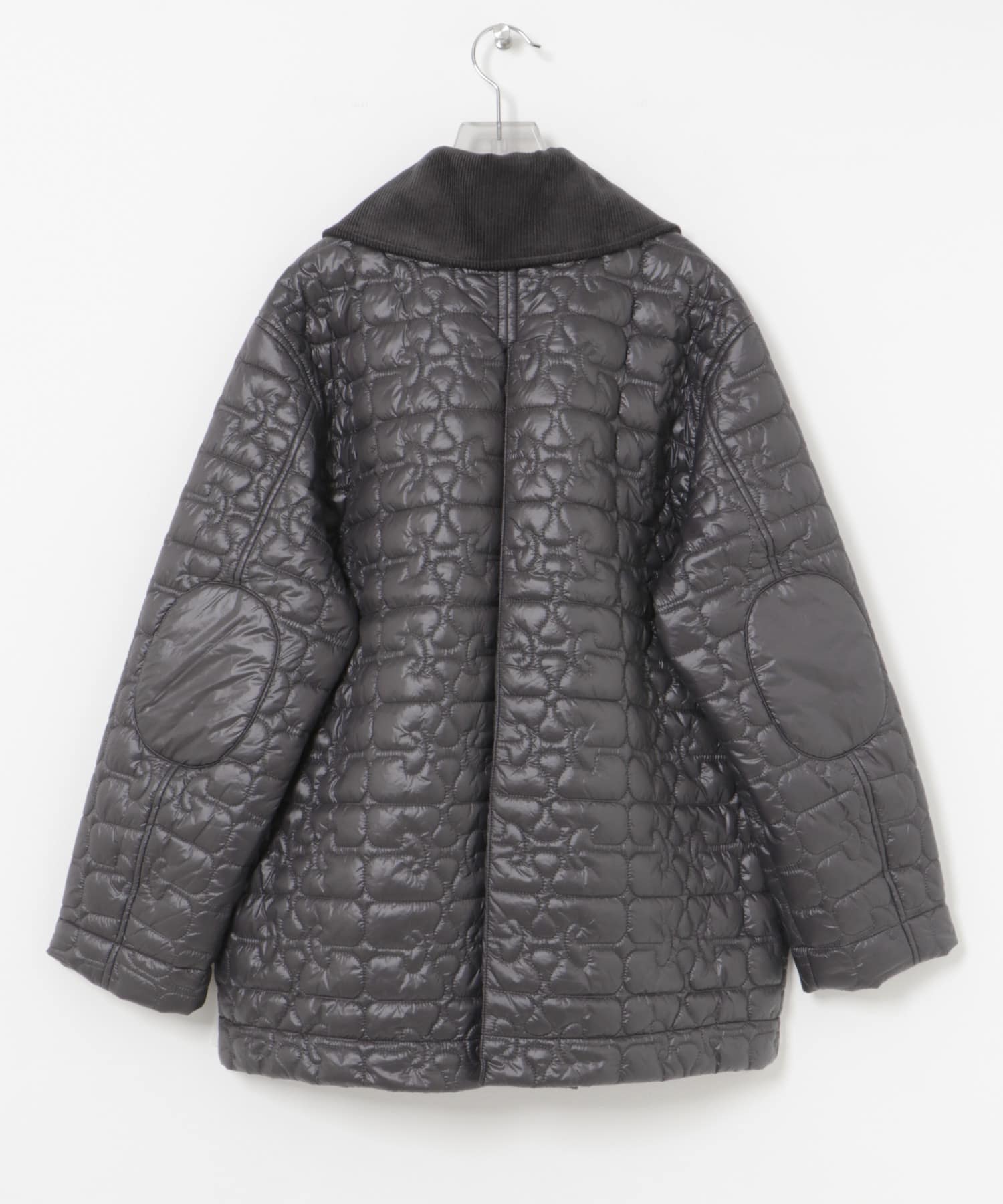 GANNI　Shiny Quilt Midi Jacket Phantom S/M