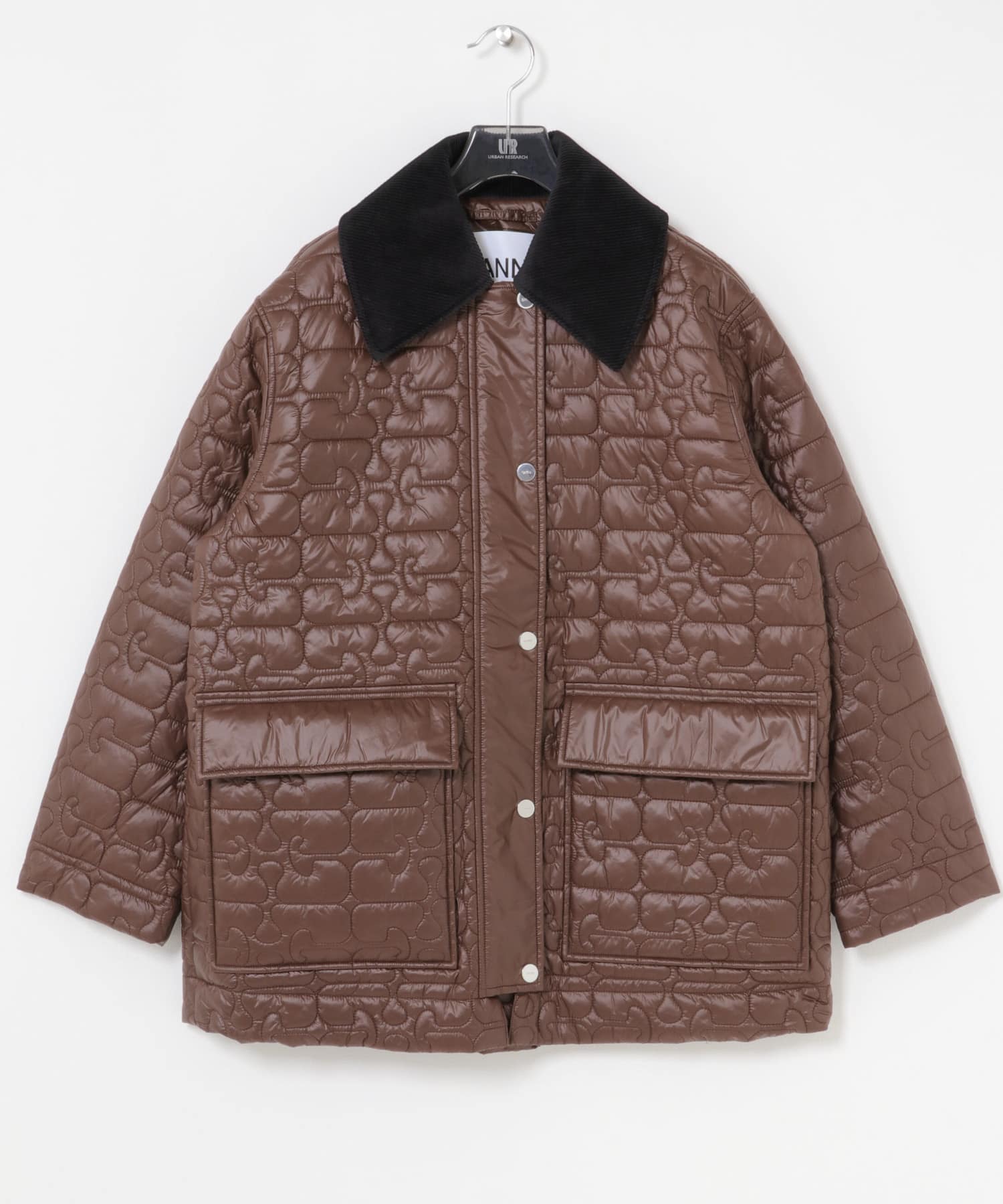 GANNI Shiny Quilt Midi Jacket(S/M ChicCoffee): アウター｜URBAN