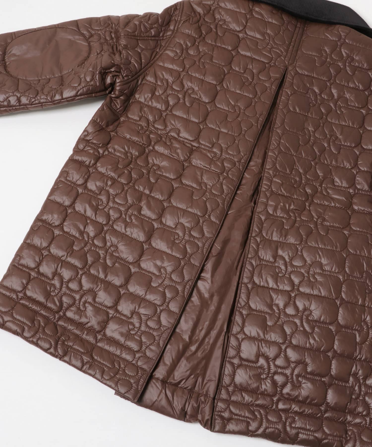 GANNI　Shiny Quilt Midi Jacket ChicCoffee S/M
