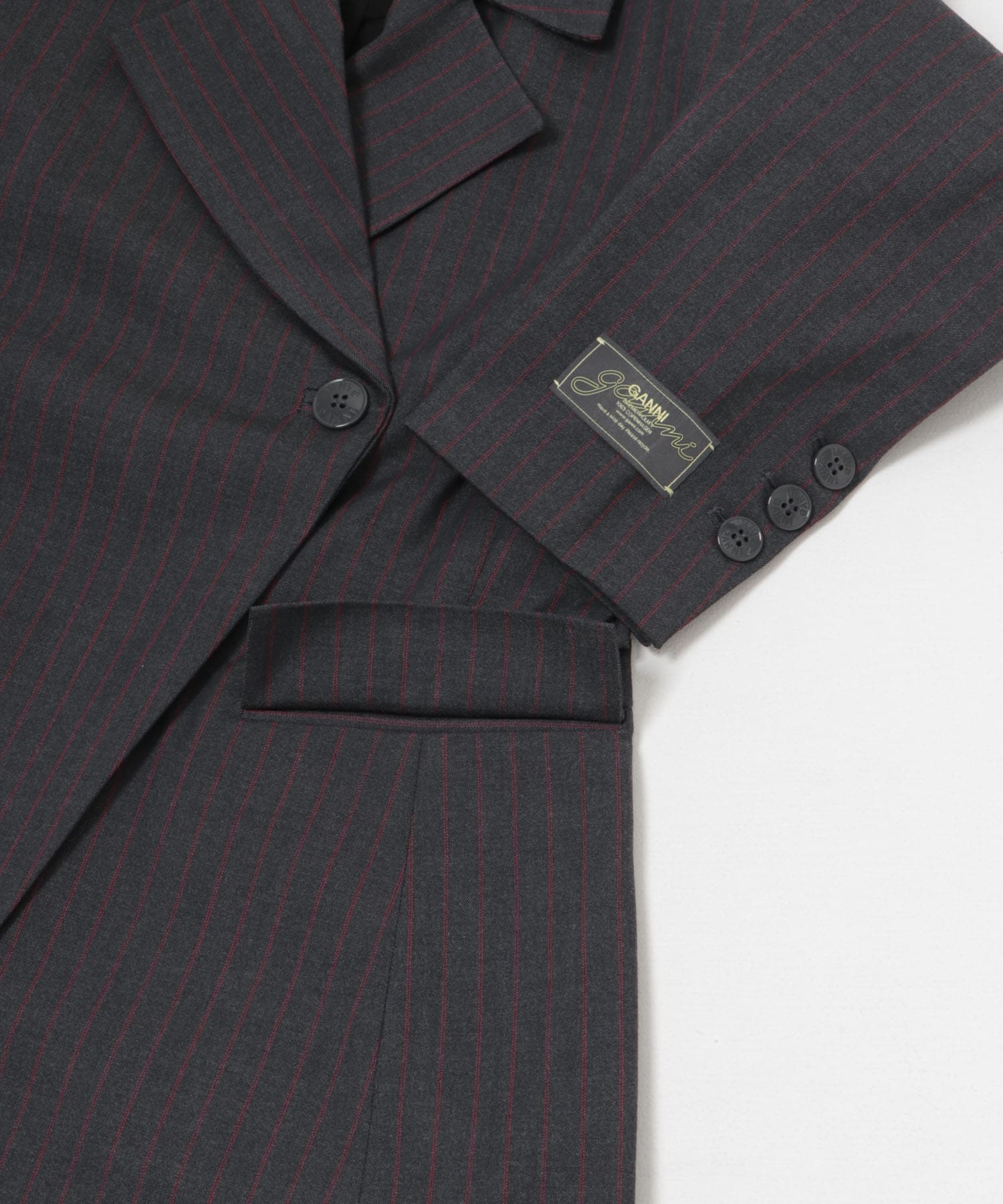 GANNI　Stretch Stripe Blazer Phantom 36
