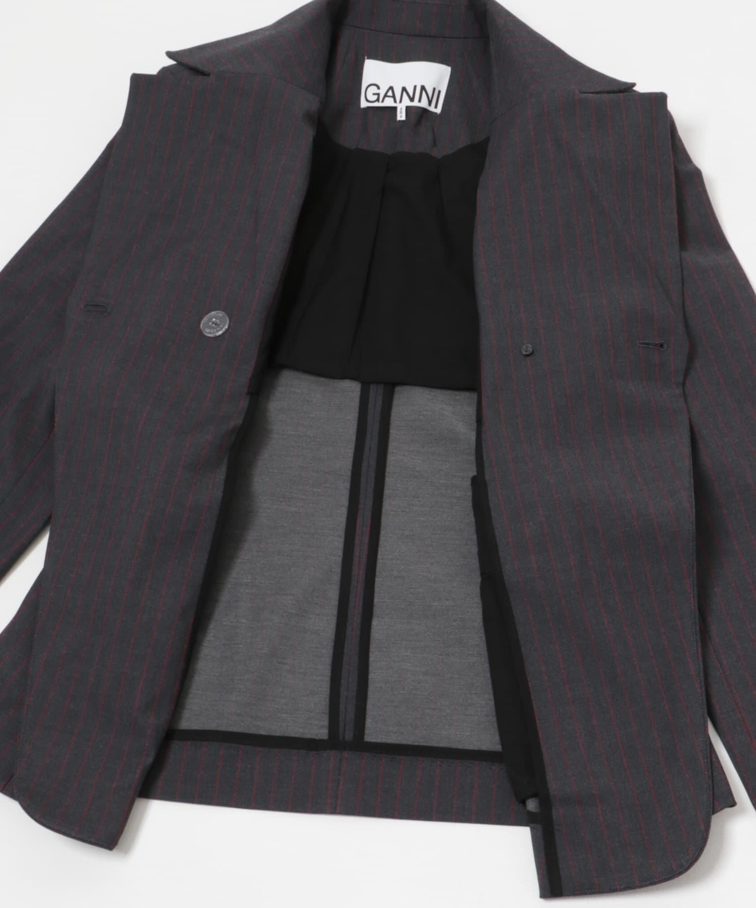 GANNI　Stretch Stripe Blazer Phantom 36