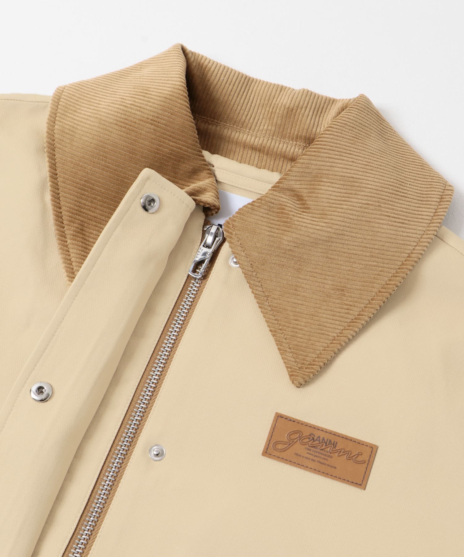 GANNI　Heavy Twill Midi Jacket Pale Khaki S/M