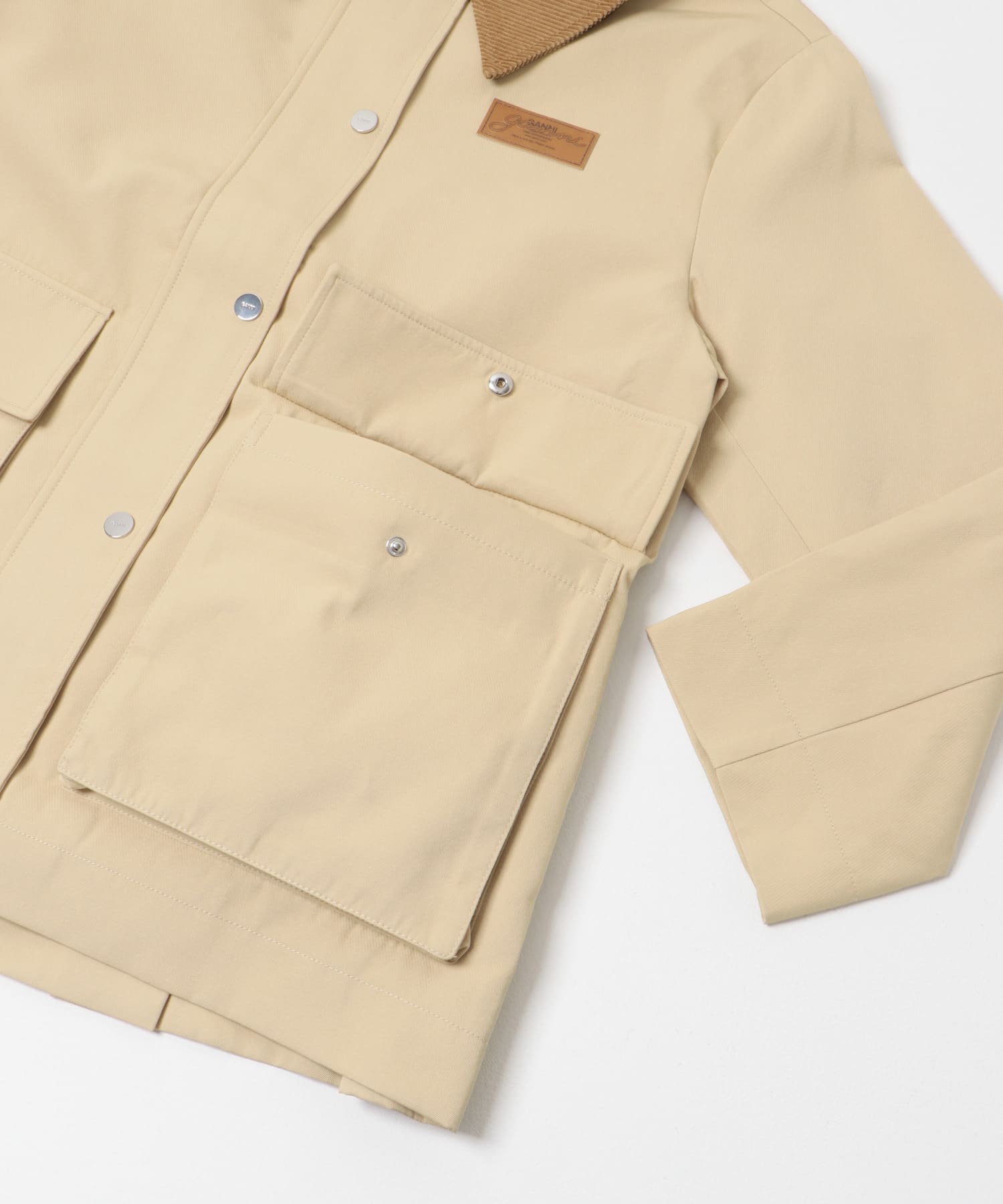 GANNI　Heavy Twill Midi Jacket Pale Khaki S/M