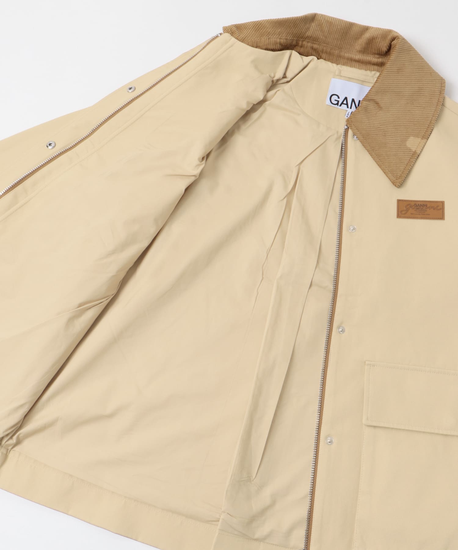 GANNI　Heavy Twill Midi Jacket Pale Khaki S/M