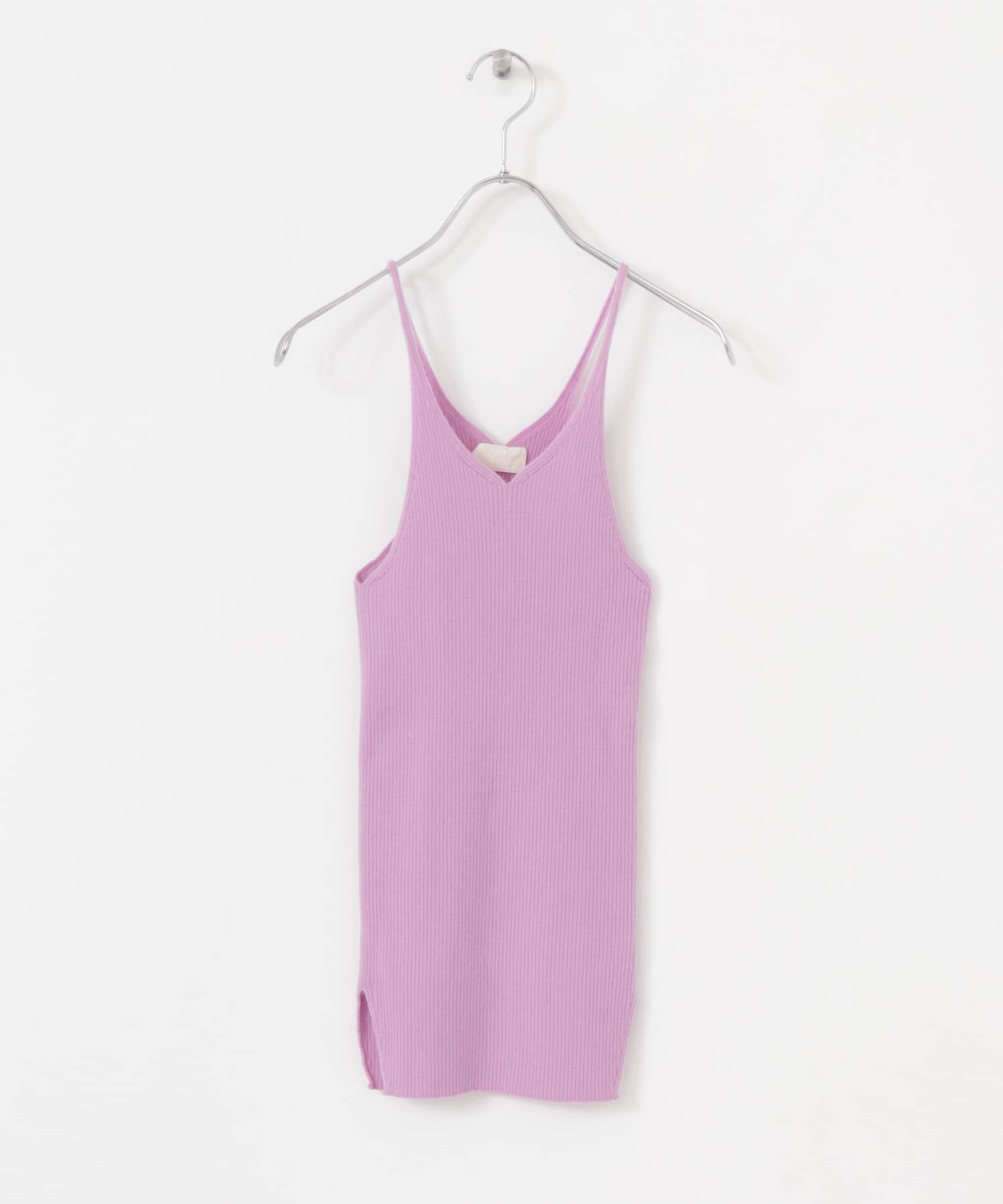 w cashmere　fine ribbed camisole lavender FREE