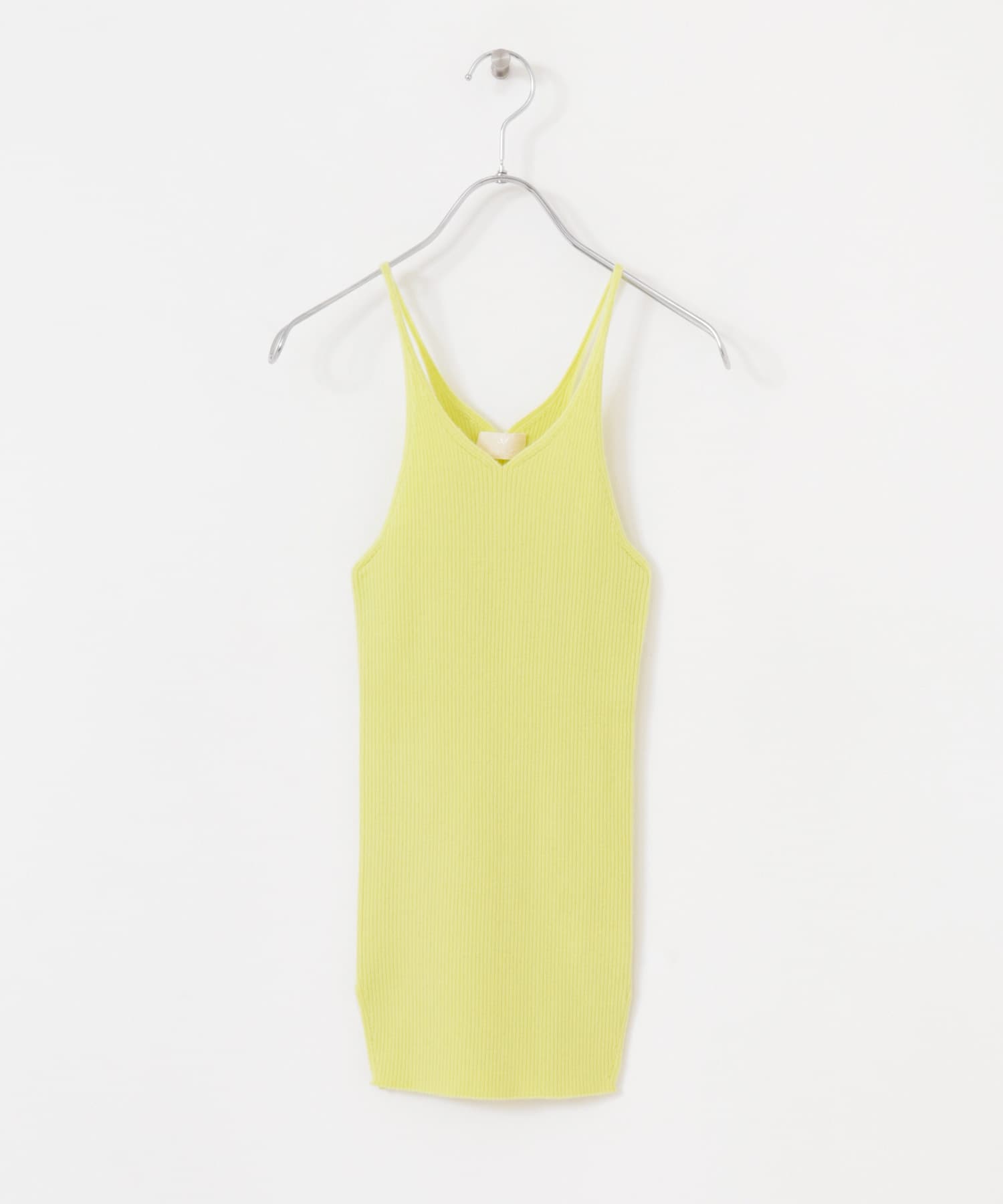 w cashmere　fine ribbed camisole lemon FREE
