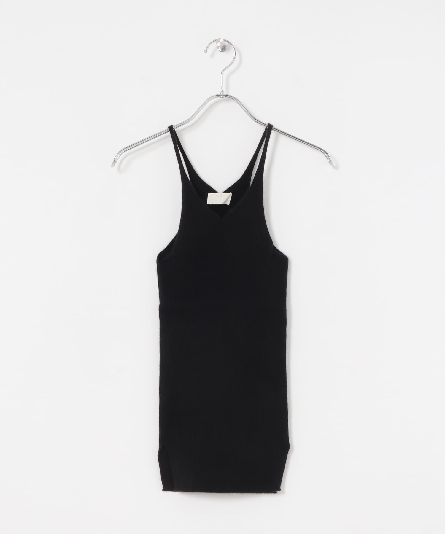 w cashmere　fine ribbed camisole black FREE