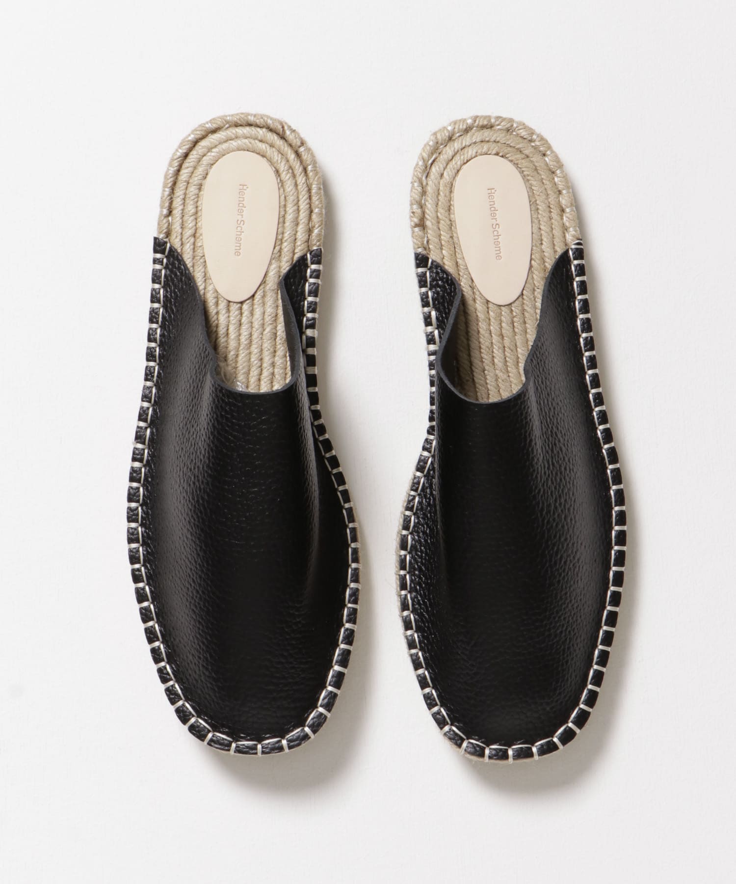 Hender Scheme　jute mule grain leather BLACK 4