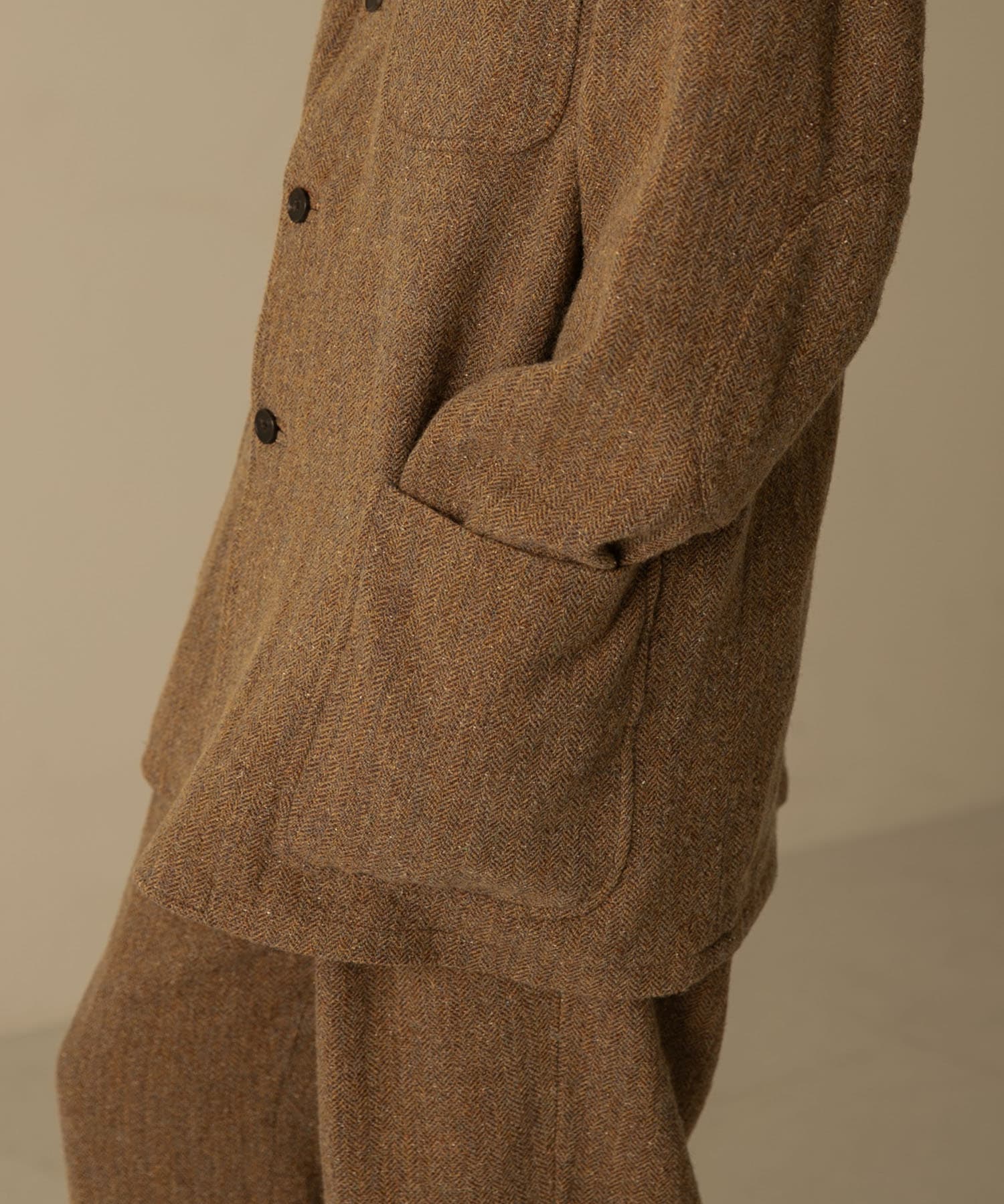 A PRESSE Tweed Hunting Jacket(2 BROWN): アウター｜URBAN