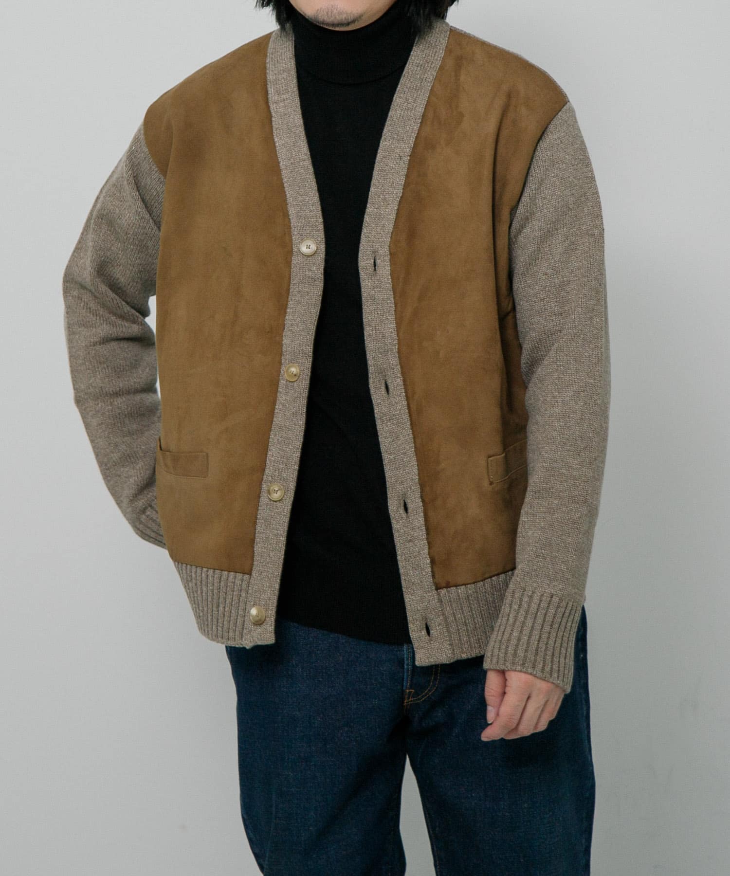 A PRESSE　Cashmere Suede C Cardigan