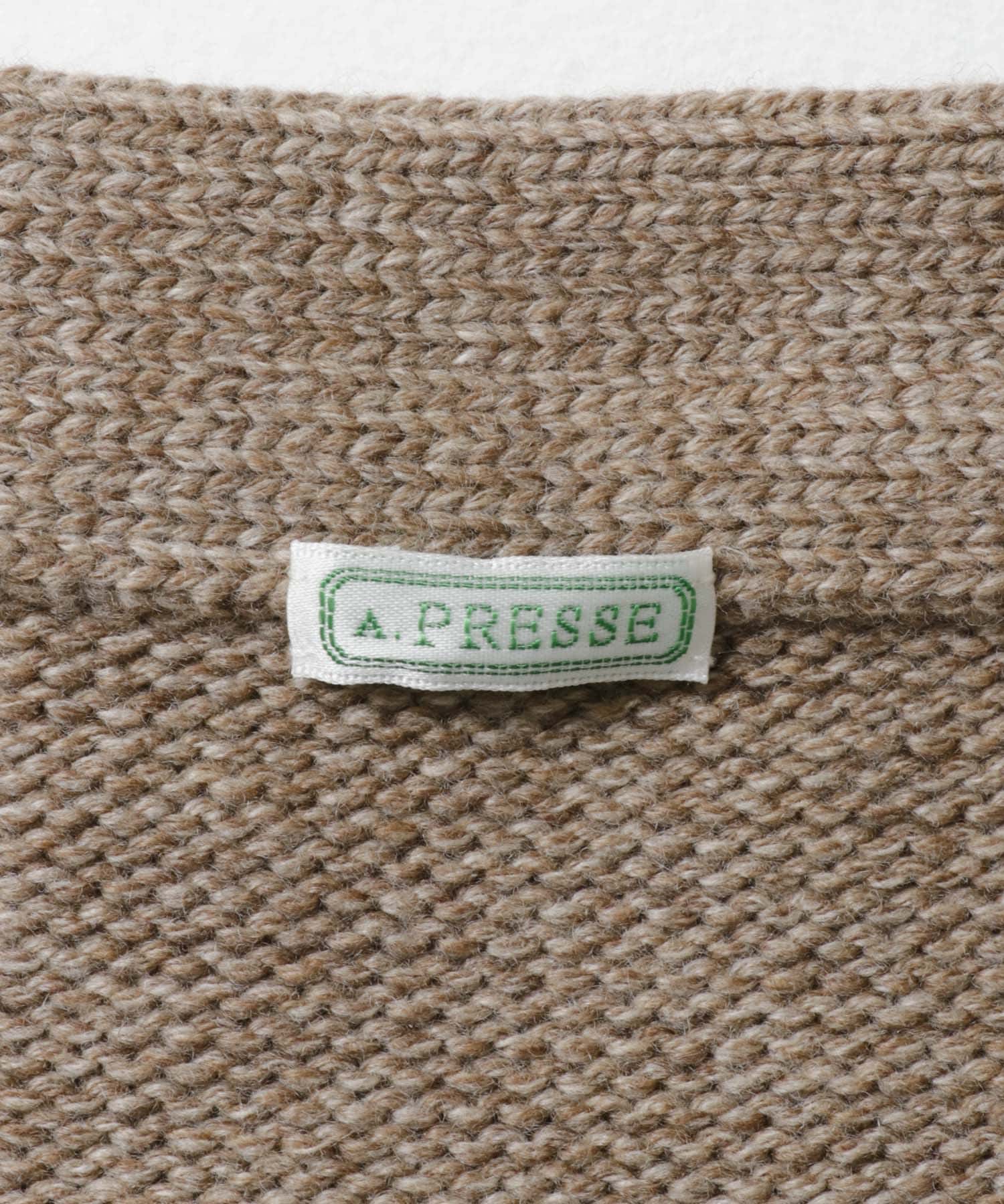 A PRESSE　Cashmere Suede C Cardigan BEIGE 2
